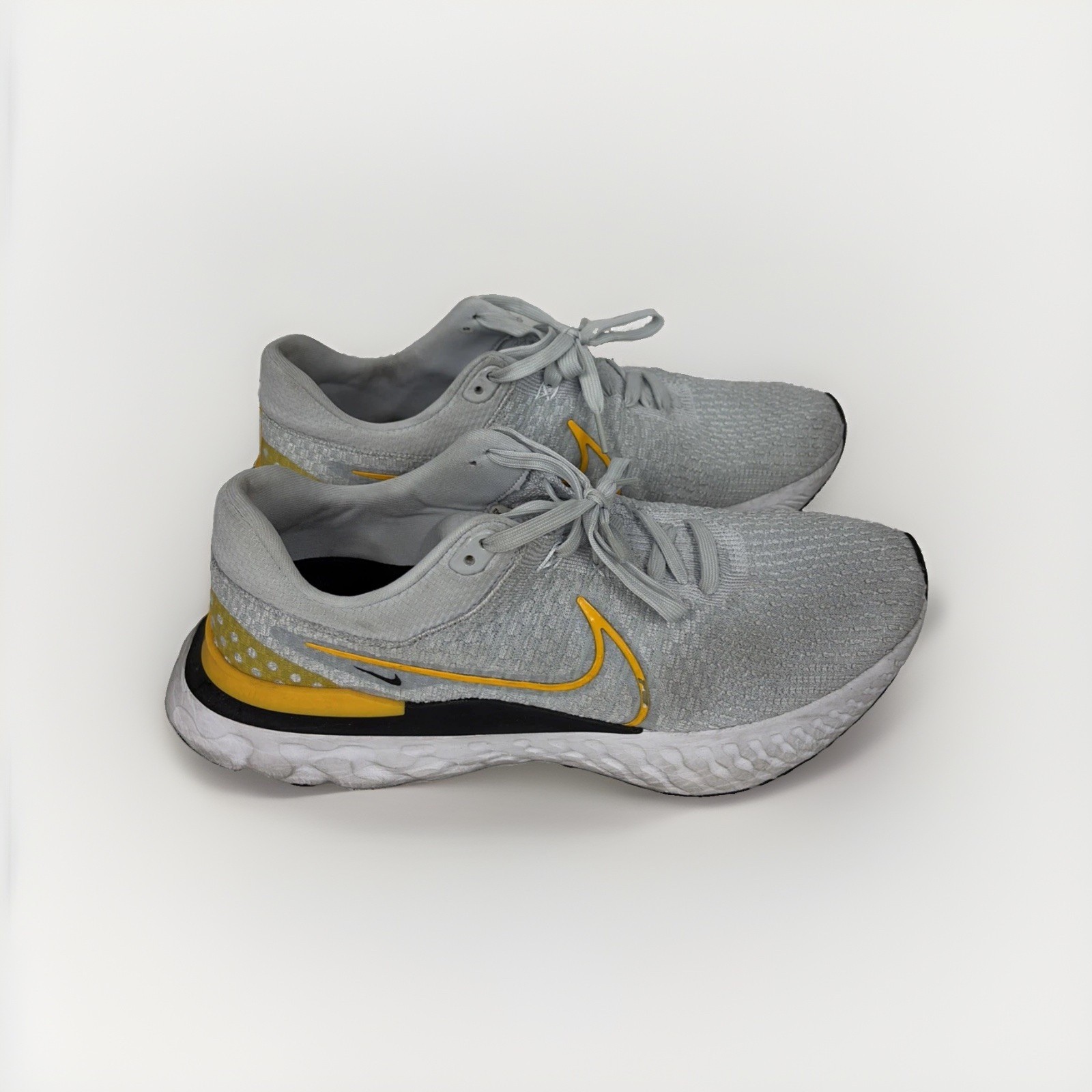 Nike React Infinity Run Flyknit Men’s 13 Gray Yellow Running Shoes DQ7830-016 T5