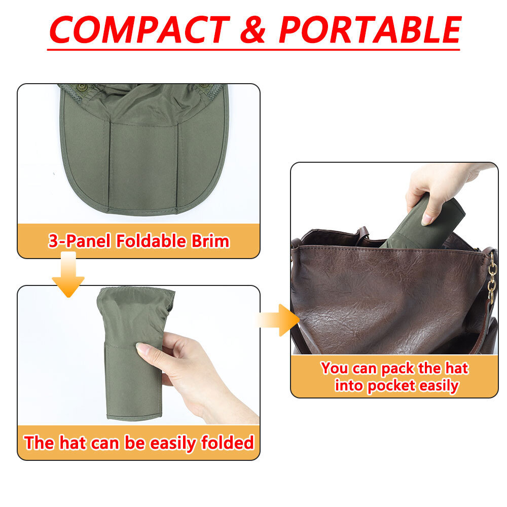 Sun Hat Removable Mesh Face Neck Flap Cap UV Protect for Outdoor Fishing Hiking