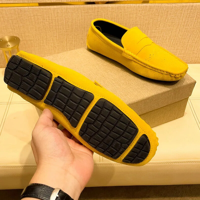 Men Casual Shoes Suede Lazy Slip-on Driving Flat Boat Shoes Loafers Moccasins