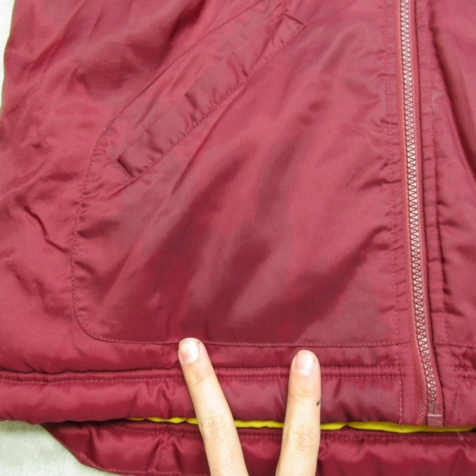 Adidas Jacket Youth Medium Red Pockets Hooded Insulated Quilt Lined Full Zip