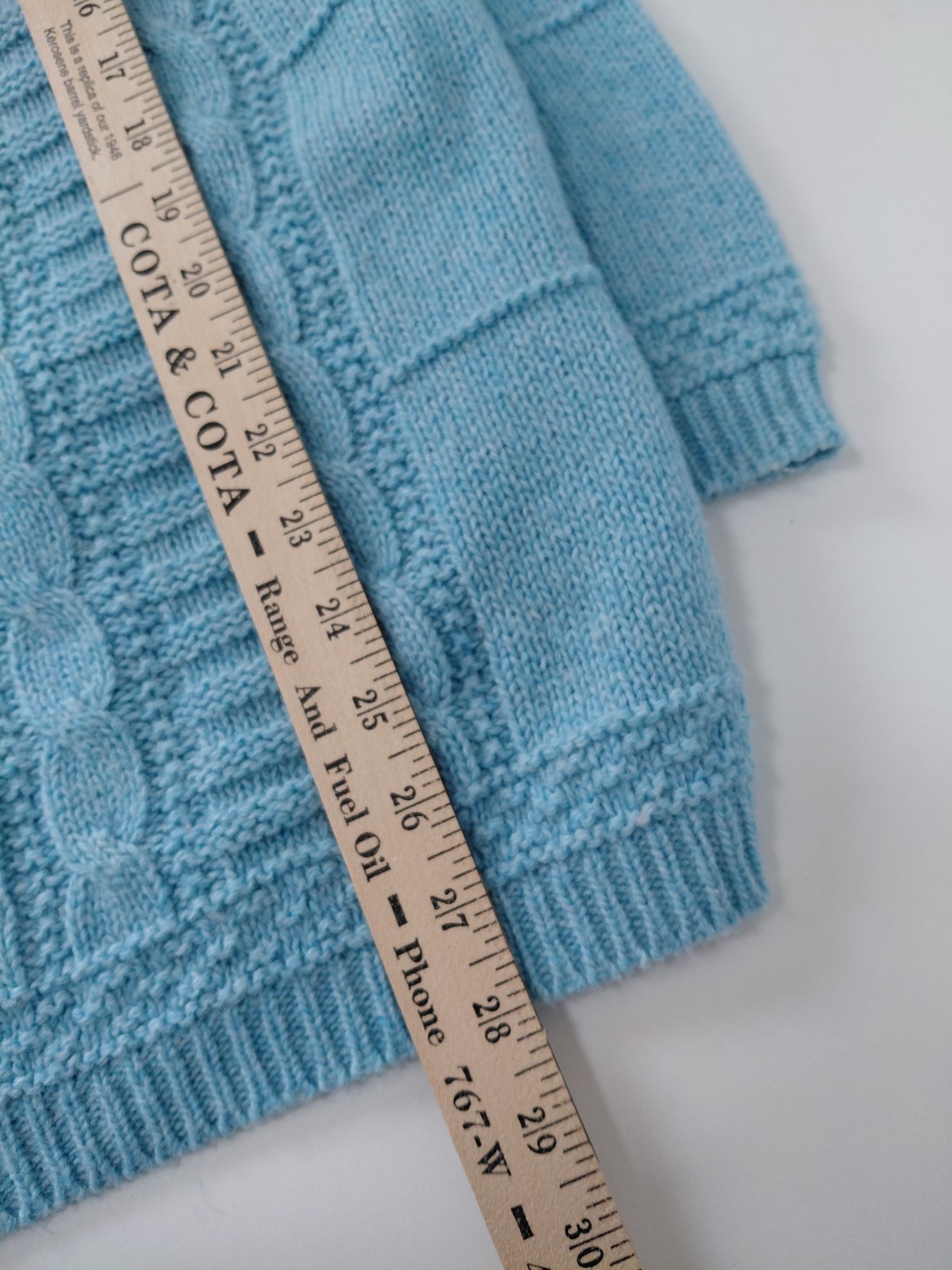 Waterville Cable Knit Pullover Blue Sweater Womens Medium