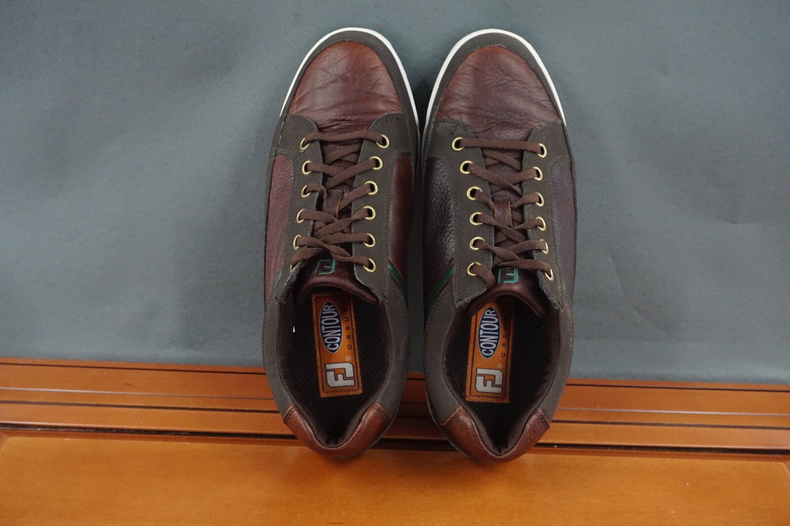 FootJoy Contour Men’s Size 8.5 W Shoes Brown Leather Lace Up Casual Golf Shoes