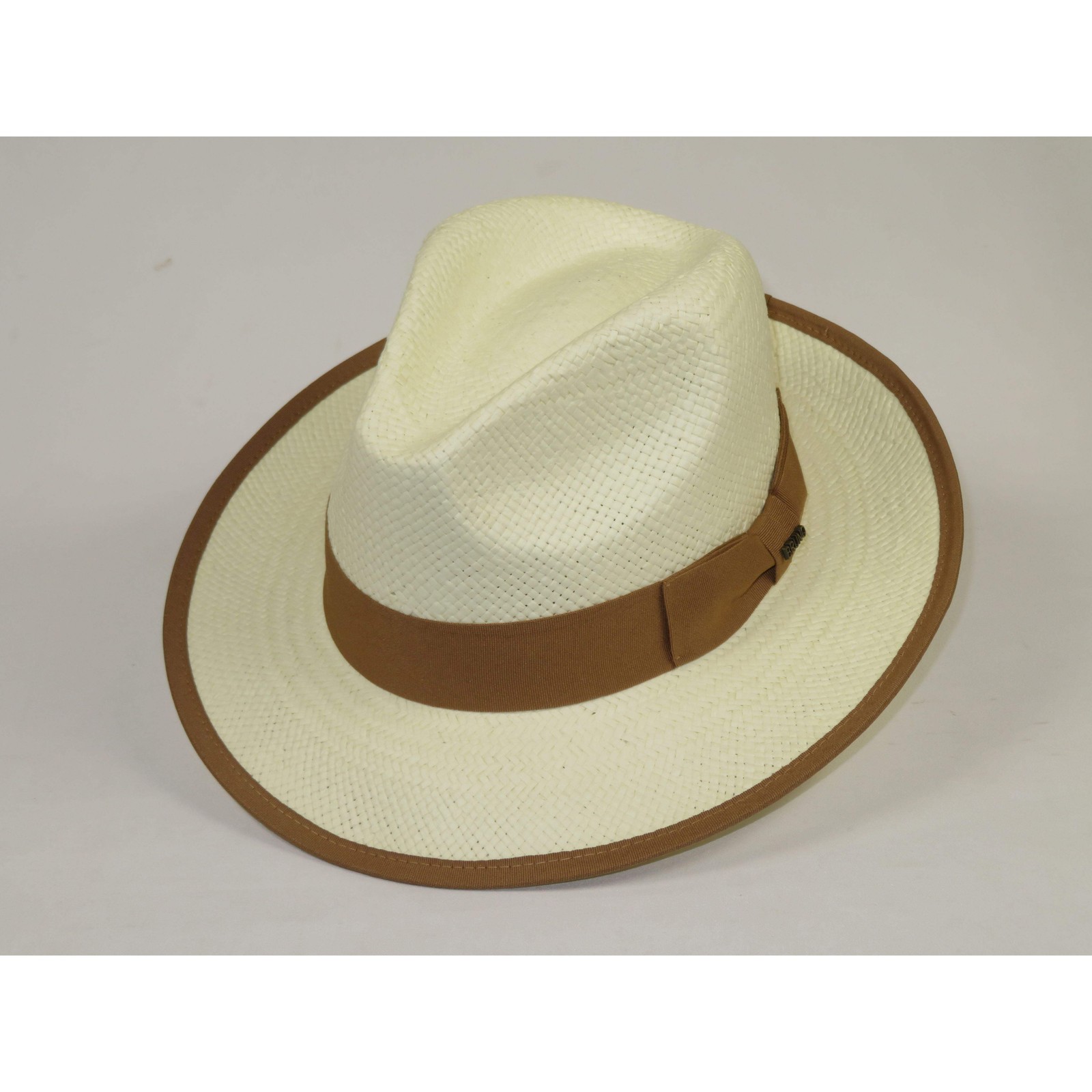 Men’s Bruno Capelo Genuine Straw Hat Snap Brim Fedora PANAMA PM591 Ivory