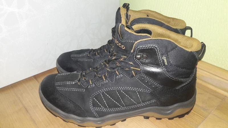 men ecco boots black leather 42