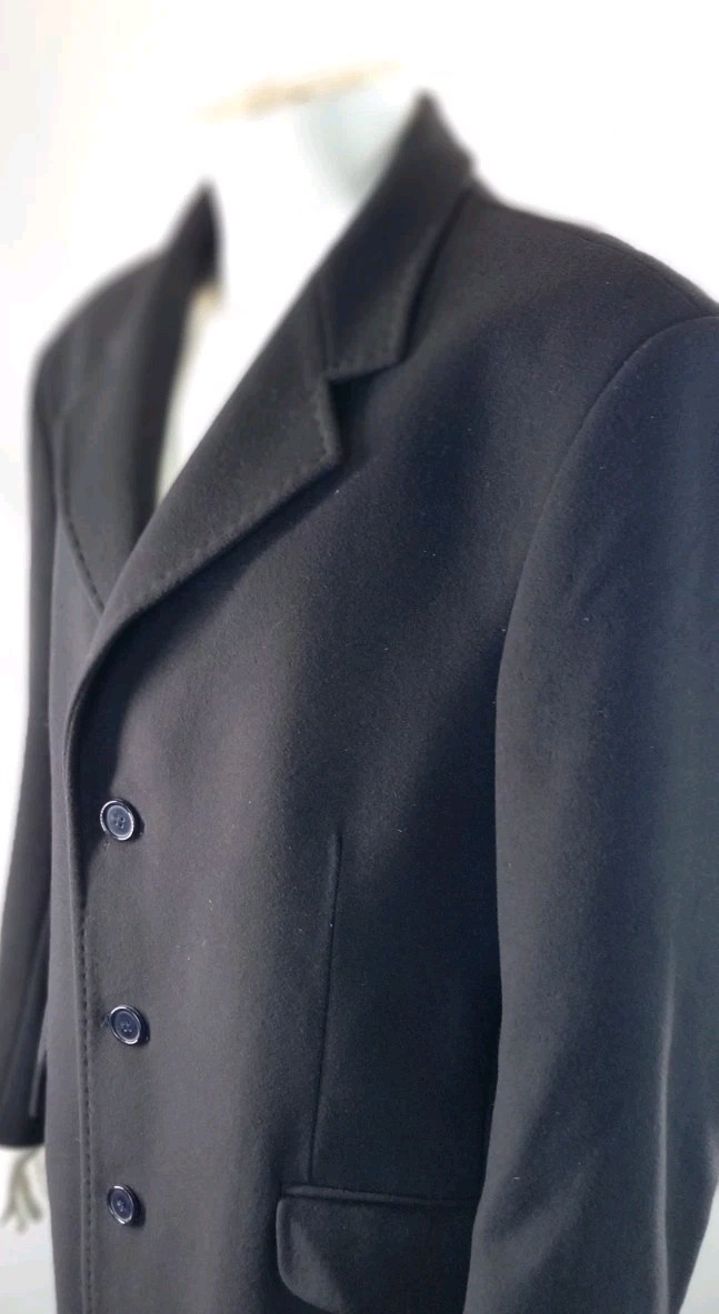 Sartoria Italiana Mens Coat Navy Wool Cashmere Mix Size 52R Smart