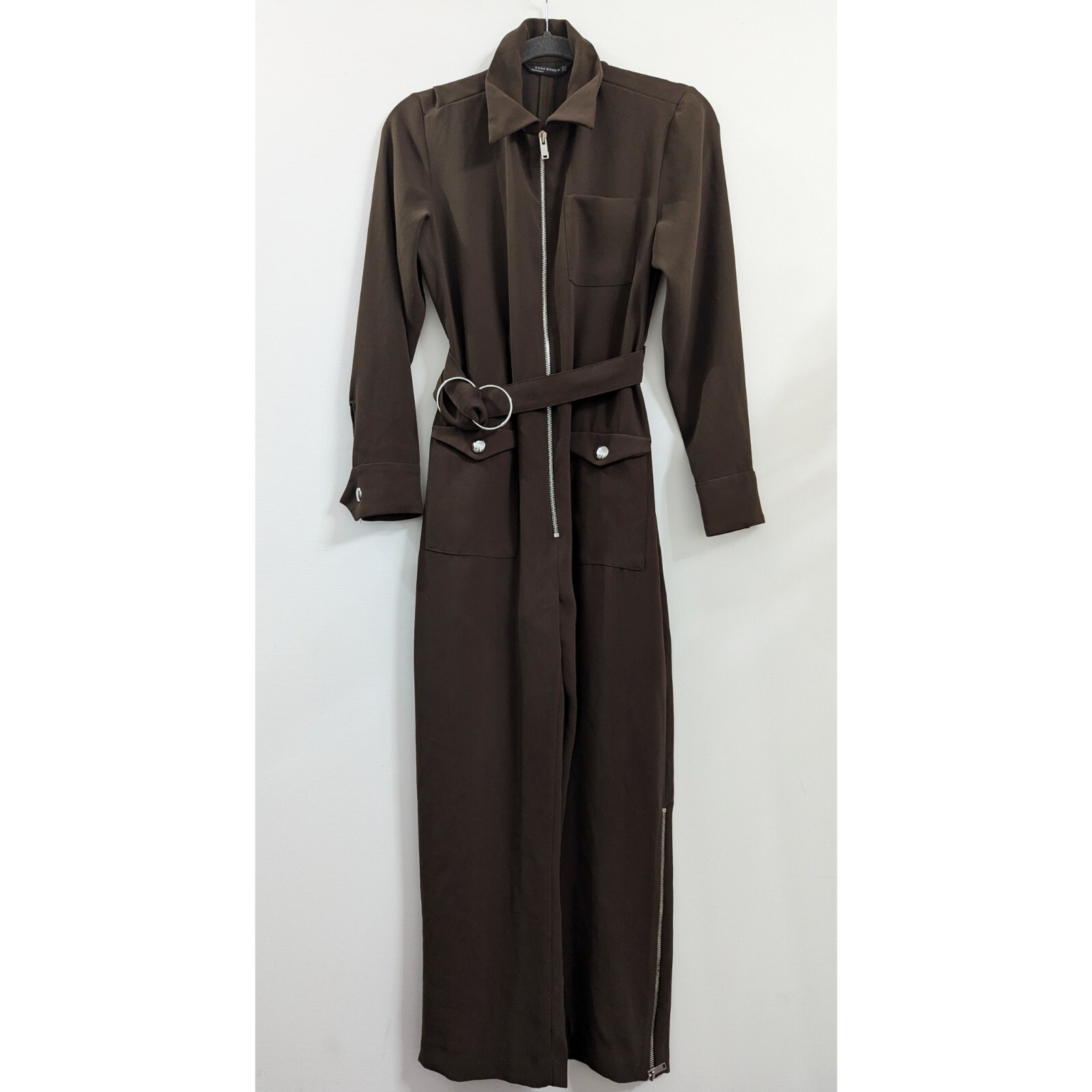 ZARA WOMAN Belted Zipped Cropped Jumpsuit Size S