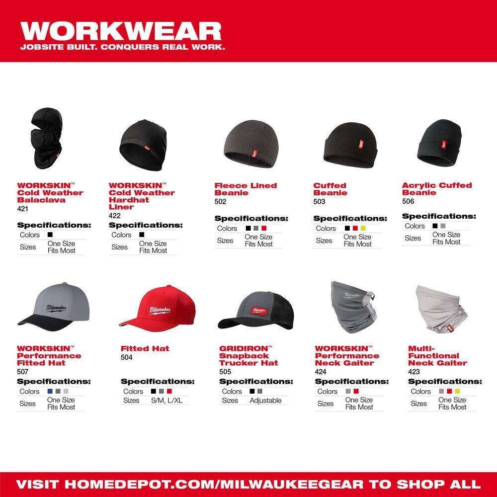 Milwaukee Large/Extra Large Gray Fitted Hat