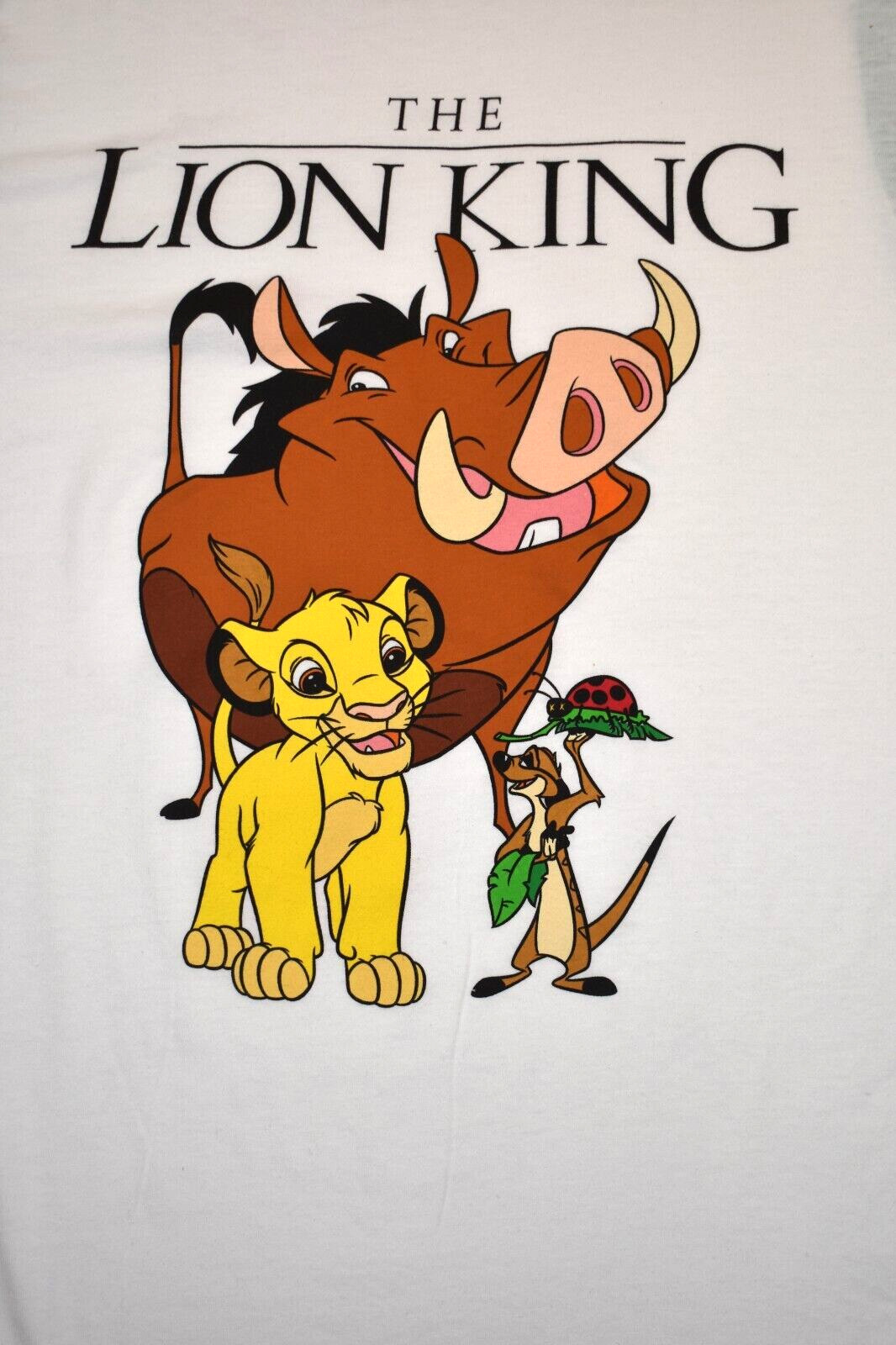 Disney The Lion King Mens Timon, Pumbaa, Simba Graphic White Shirt New M