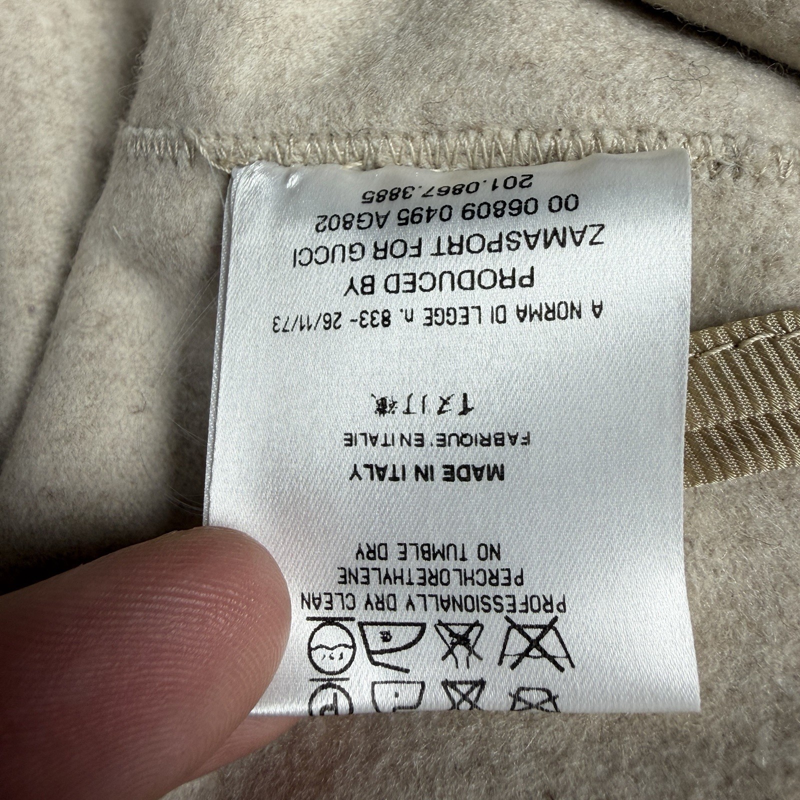 Vintage Gucci Cashmere Wool Beige Leather Buckle Women’s Dress Pants Size IT 46