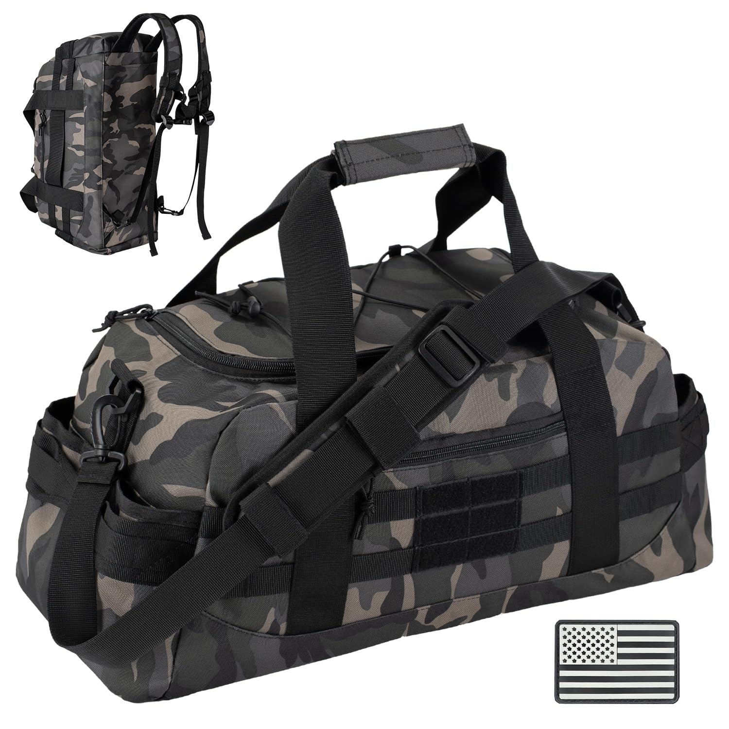 Tactical Backpack 35L Capacity MOLLE 3-in-1 Duffle Bag for Sports/Gym – Utility