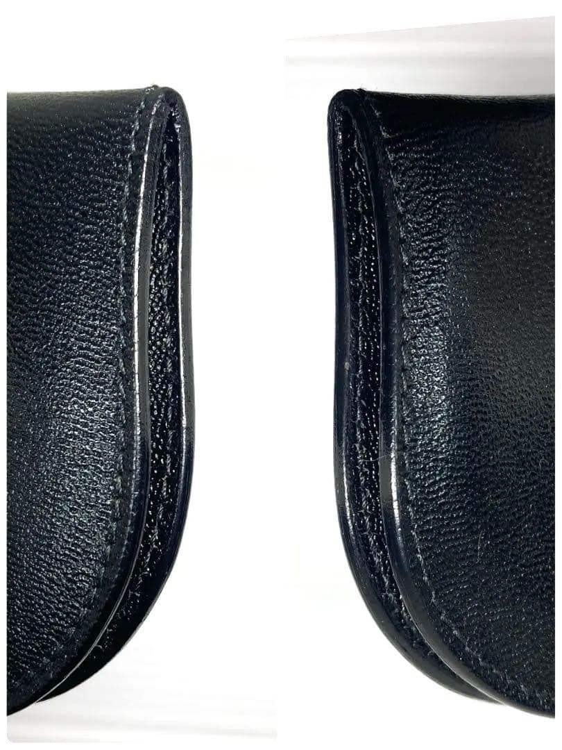 Beautiful Item GUCCI G Logo Leather Coin Case Small Item Holder with Box Black