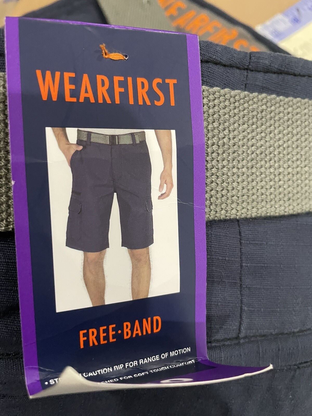 WearFirst Men’s 11″ Inseam Classic Fit Free-Band Cargo Shorts Navy Size W40