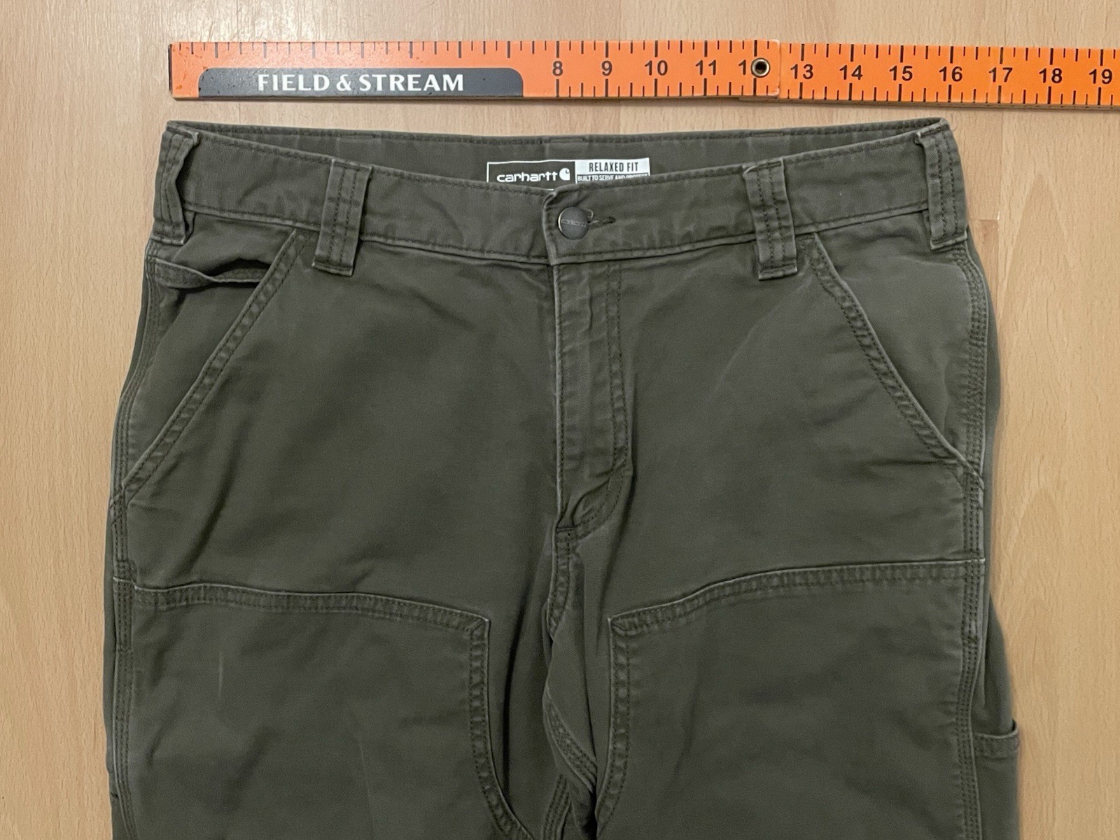 Carhartt 102802 Canvas Double Knee Pants Green Y2K Workwear Preppy 32X30 (31X29)