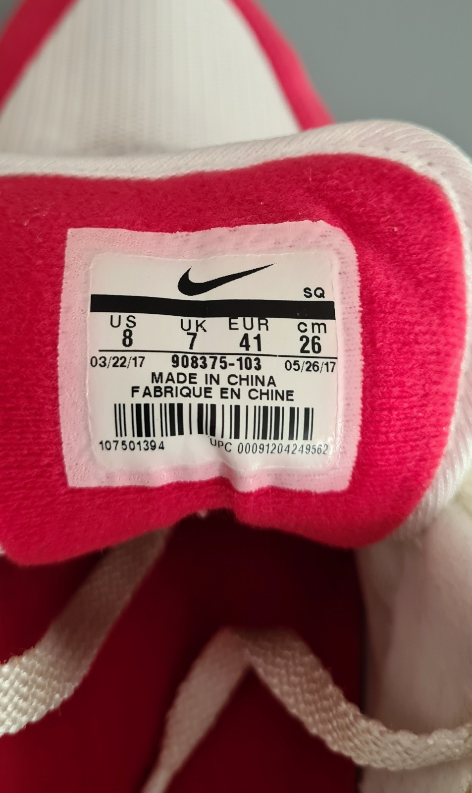 Nike Air Max 1 Anniversary OG Red 2017 EUR 41 US 8 UK 7cm26