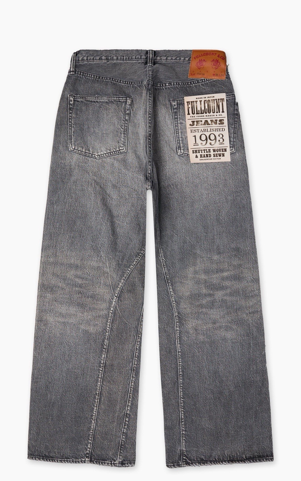 FULLCOUNT 1137BK DUKE 3 MODEL SELVEDGE DENIM DARTFORD BLACK 32/32