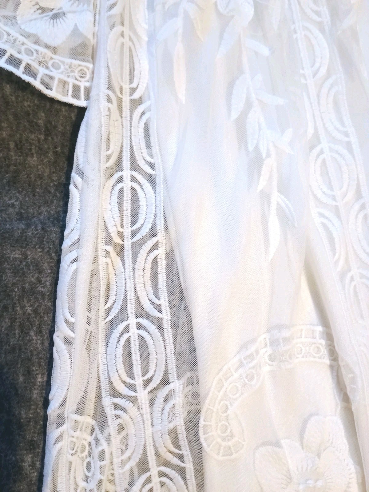 Lace cotton/ poly wedding dress long sleeve. Sz S