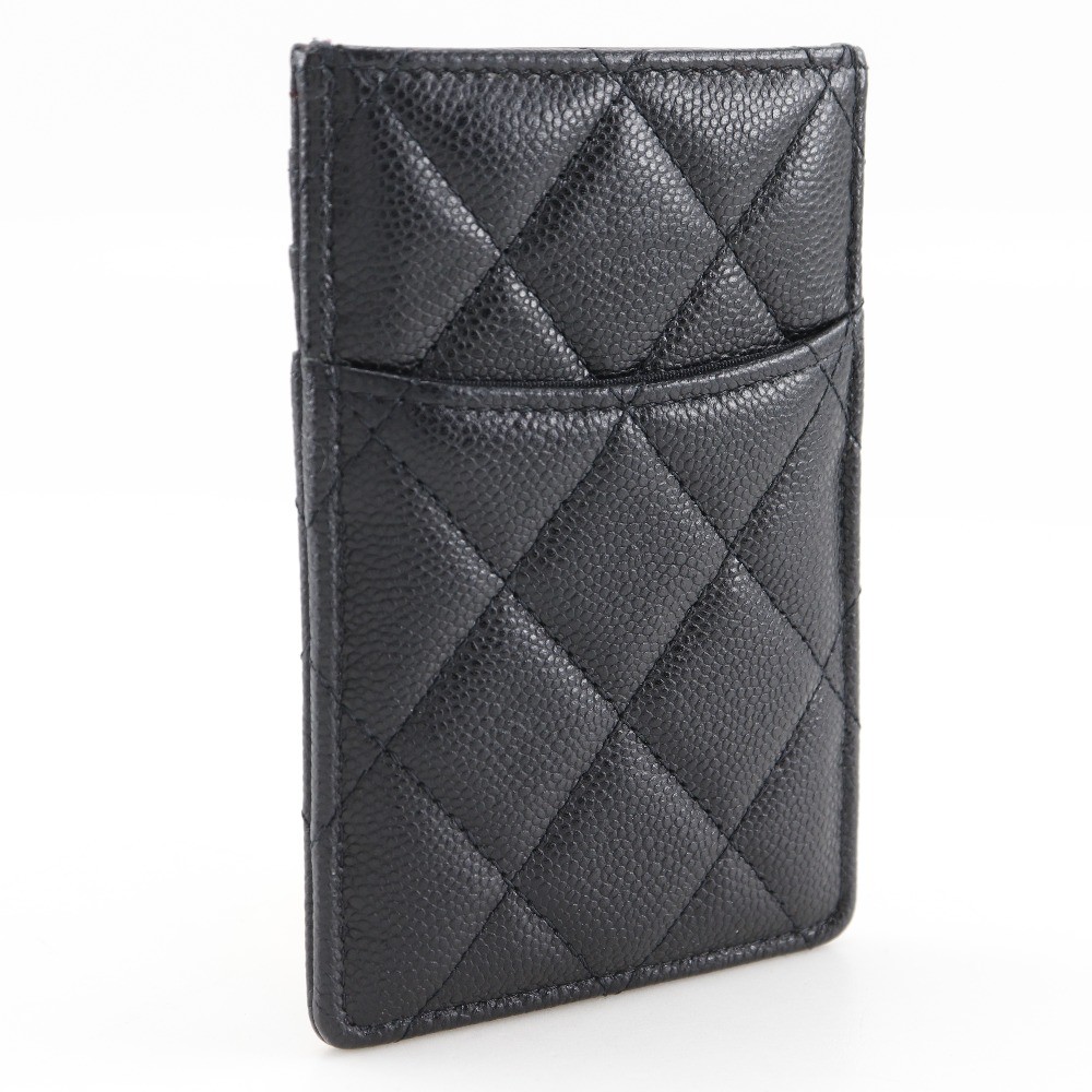 CHANEL Matelasse Card Case AP3595 Gold Hardware COCO Mark black/Cabin skin…