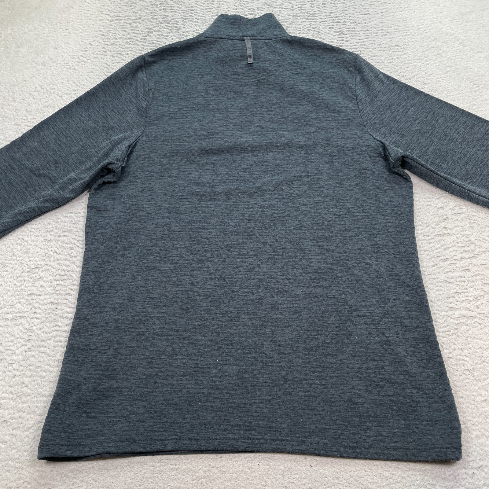 LL Bean Sweater Mens Medium Tall Adventure Grid Slightly Fitted Pullover Zip