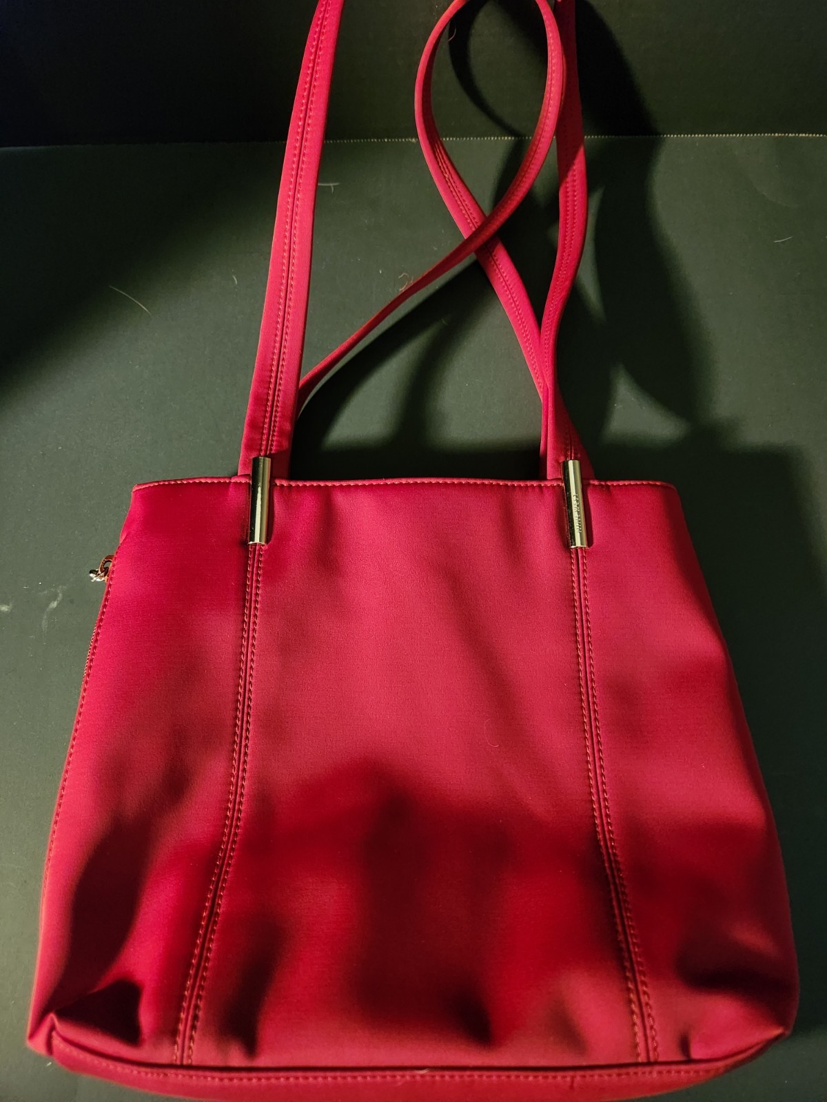Nine West Red Shoulder Handbag, Magnetic Closure, Zip Pouch, Inner Pockets