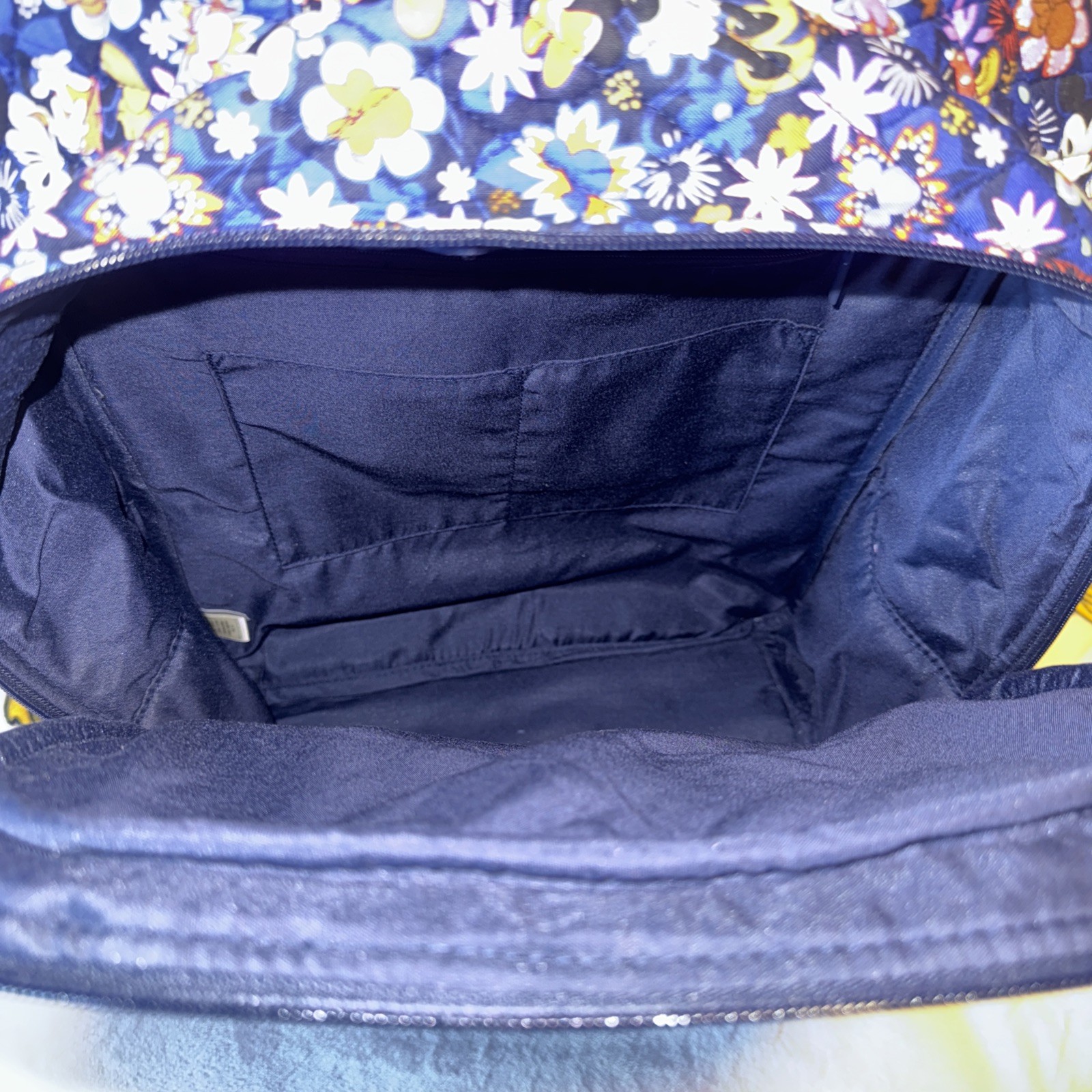 Vera Bradley Disney Mickey & Minnie Floral Blue Essentials Large Backpack NWT