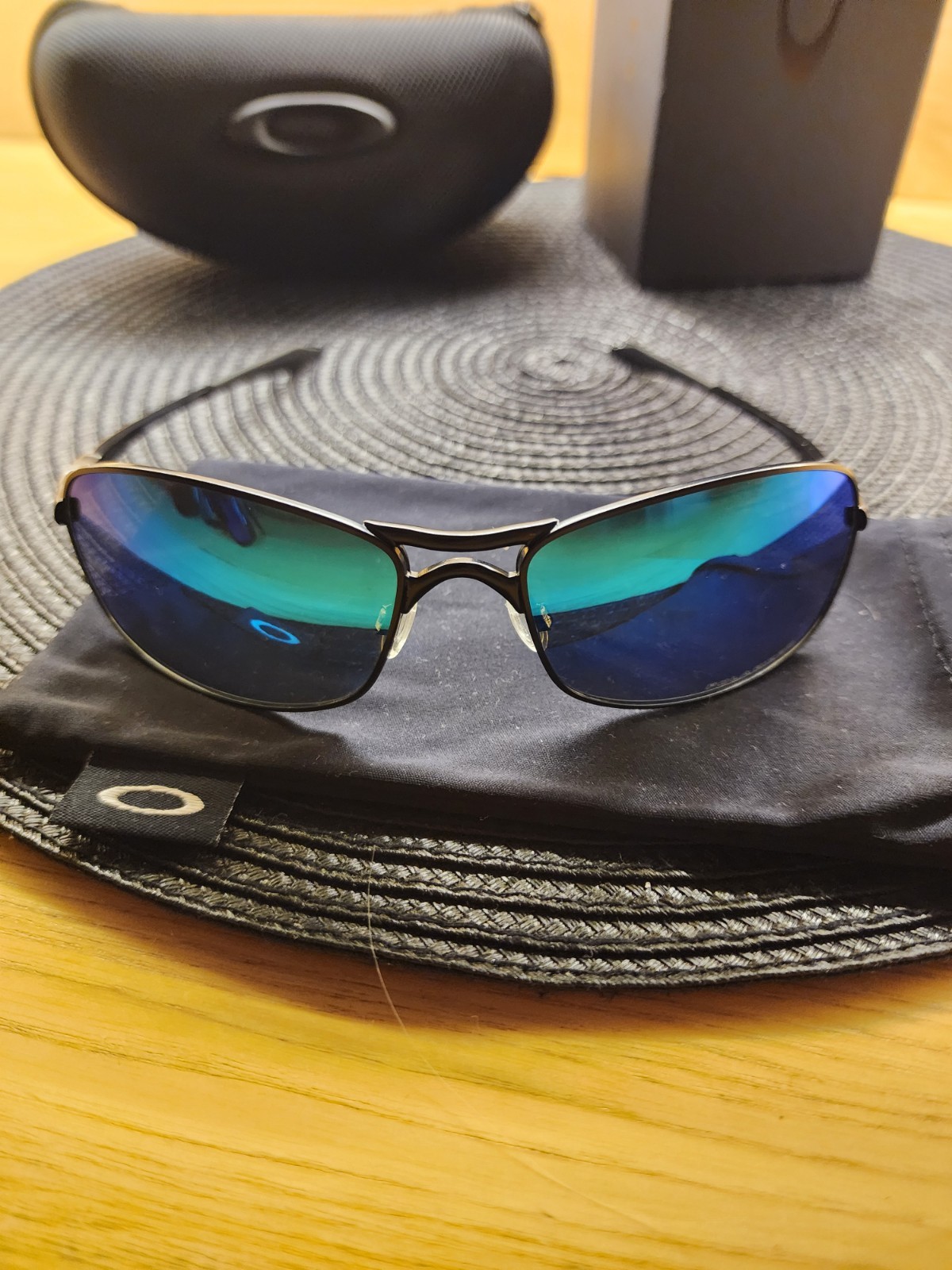 Oakley Crosshair 2.0 Alloy Metal Frame Blue Prizm Polarized Lens Full Pack New
