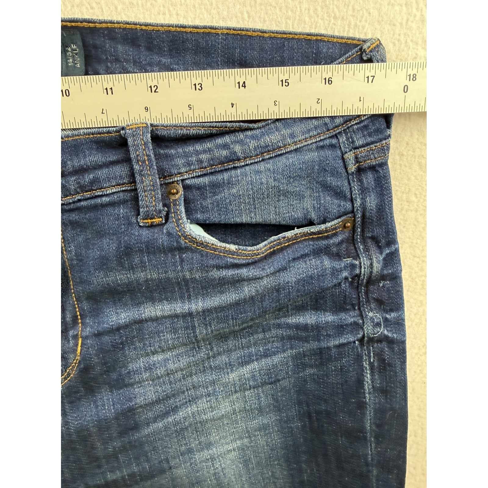 Lucky Brand Brooke Slim Boot Jeans Womens 14/32 Ankle Medium Wash Blue 7W12596