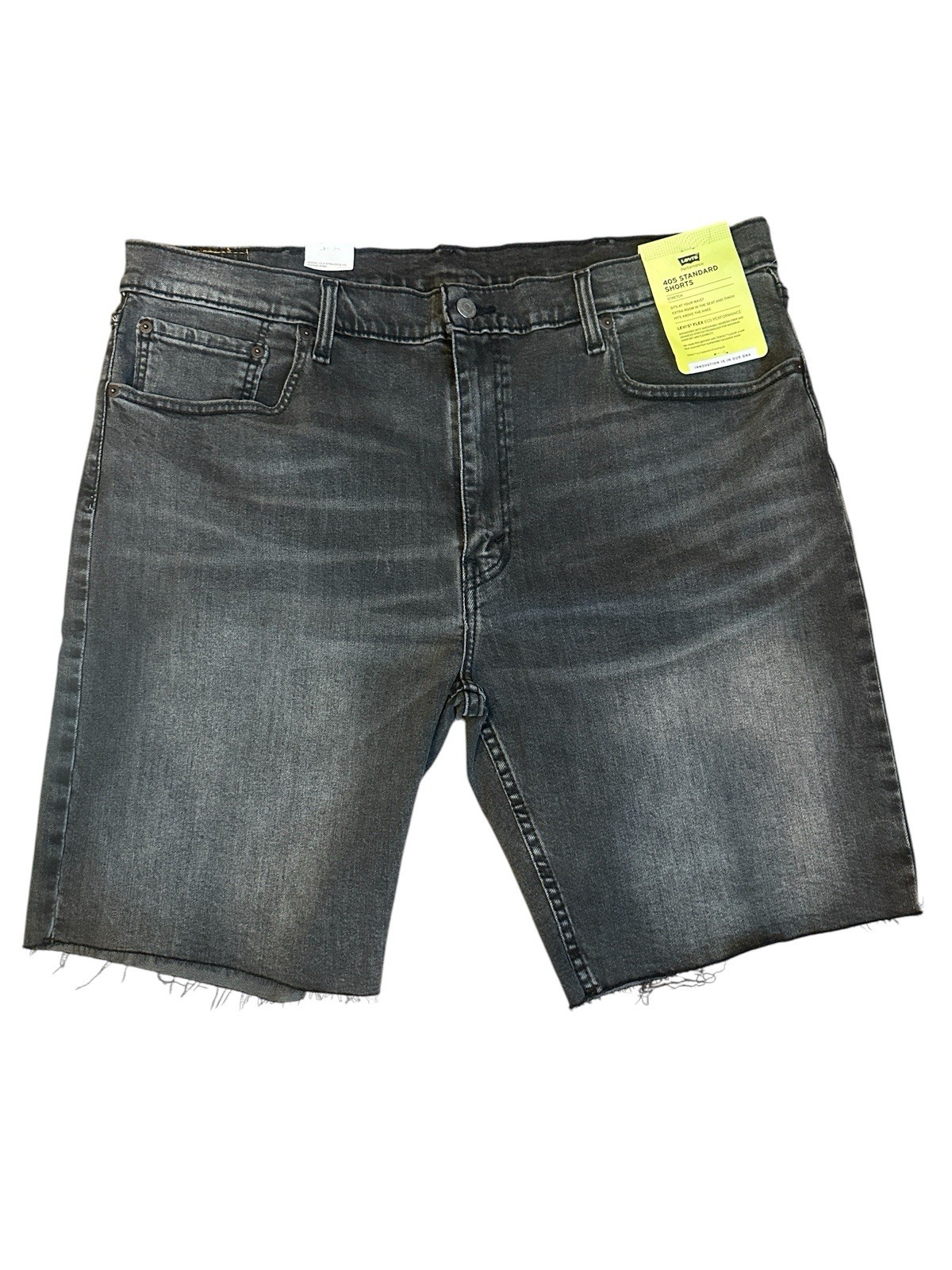 NwT Levi’s Mens 405 Standard Stretch Denim Black Jorts W40 L10 Frayed Hem Summer