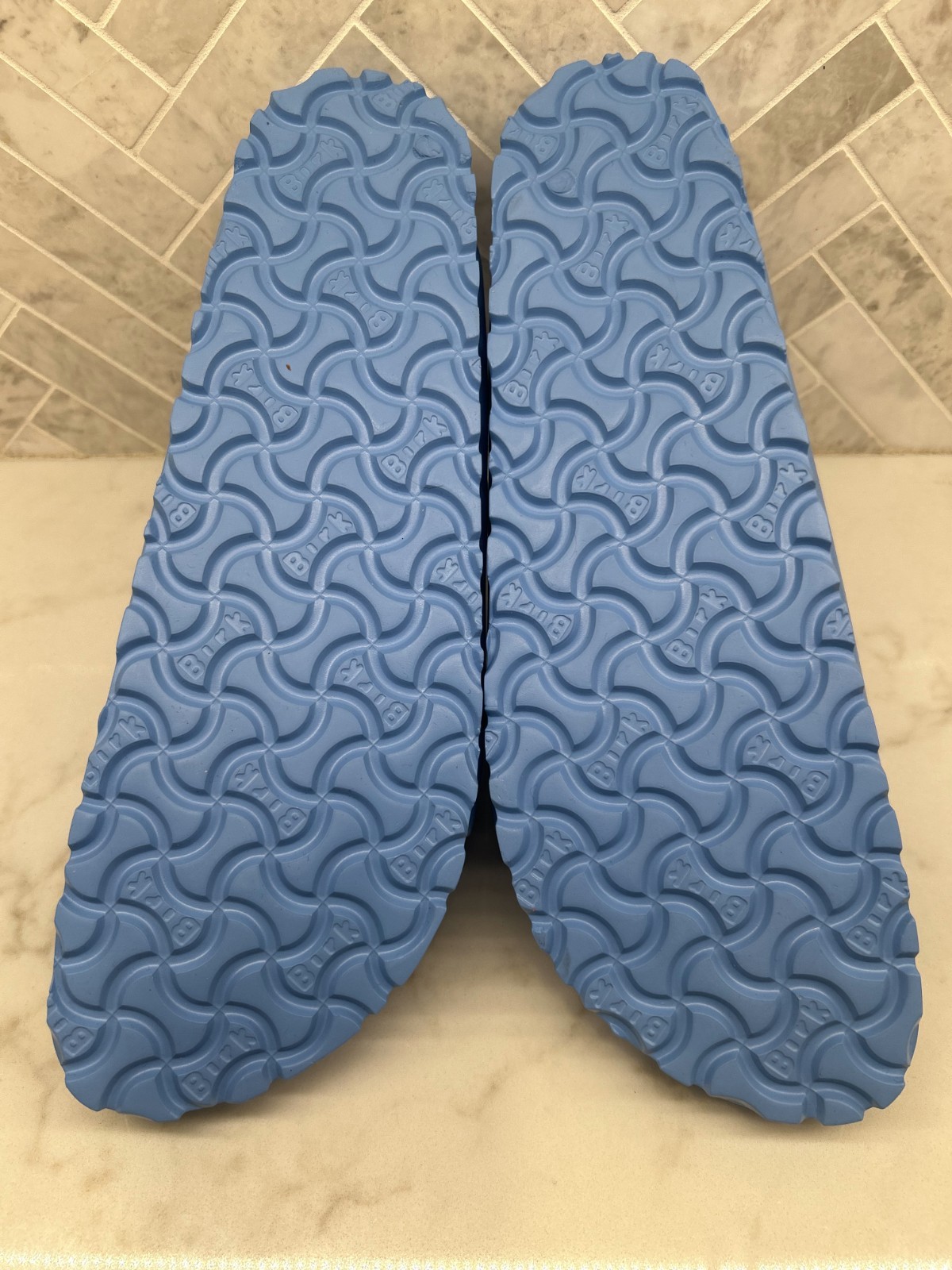 Birkenstock Arizona Essentials EVA Sandals Womens 10 41 Sky Blue Slip On Slides