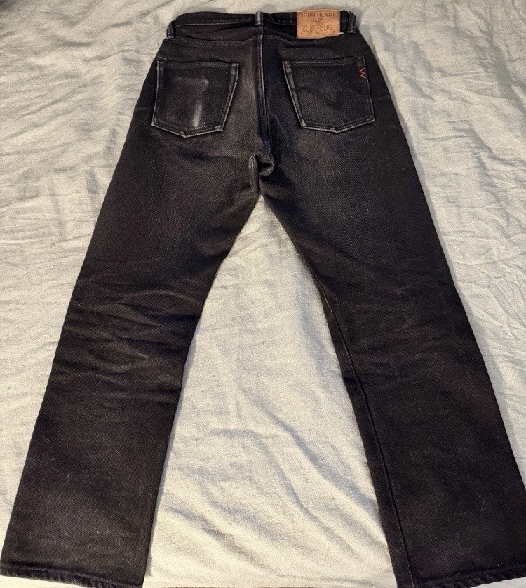 Iron Heart Black 888S 21oz Button Fly Vintage Selvedge Denim Jeans Size 30