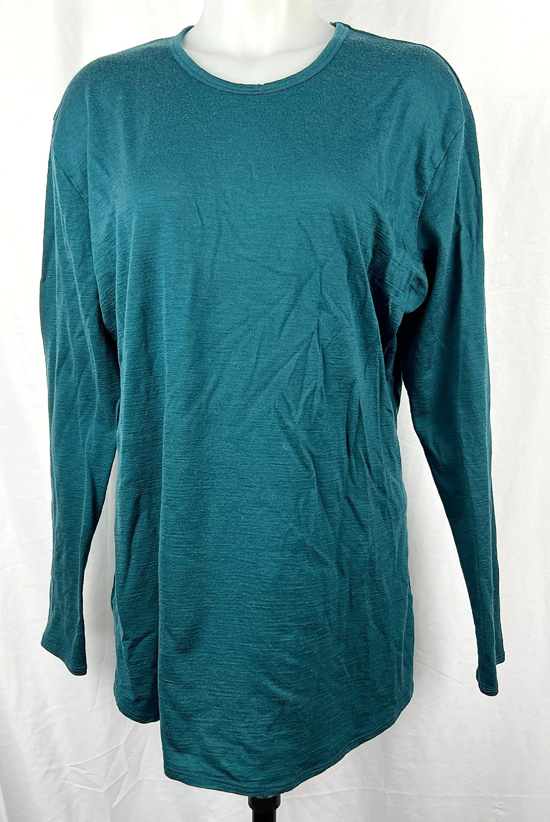 Seg’ments Dark Teal Green 100% Merino Wool L/S Crew Neck Shirt XXL Segments