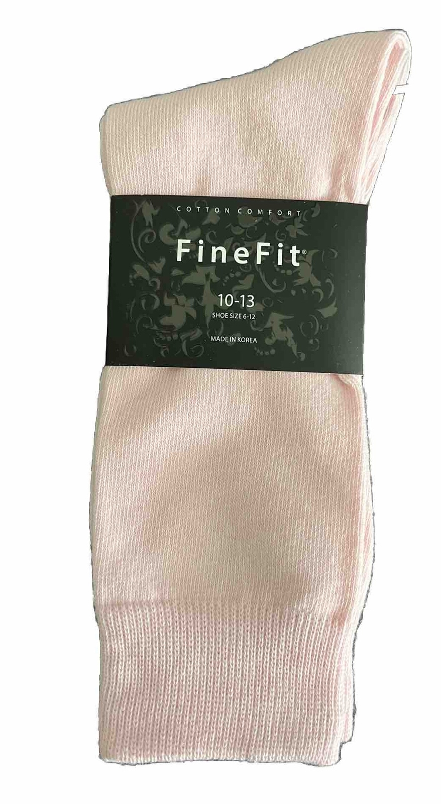 FineFit Cotton Comfort Sock Size 10-13 Pink