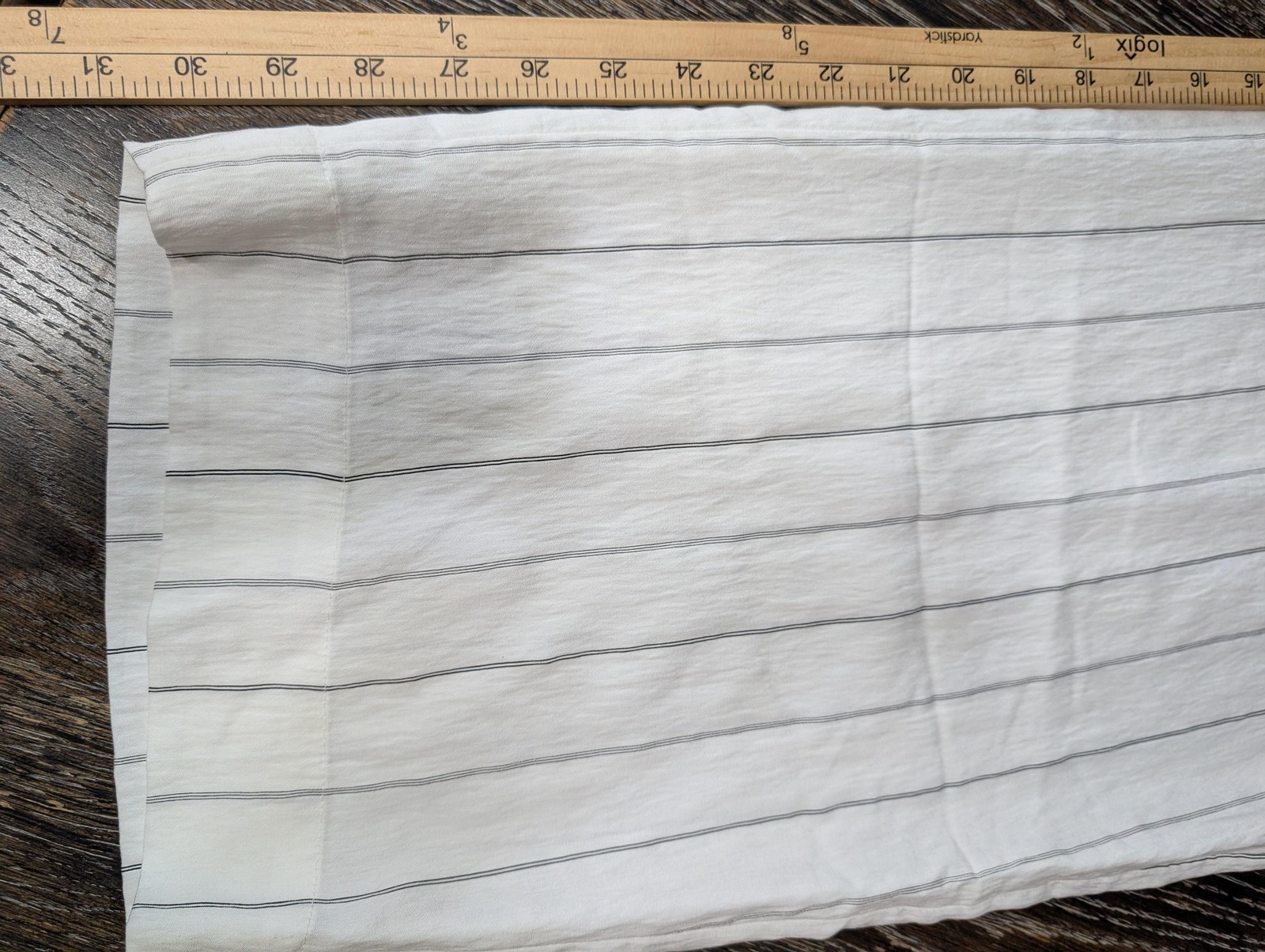 VINCE Pants Womens L White Wide-Leg Crepe Striped Pull On Belted Pockets