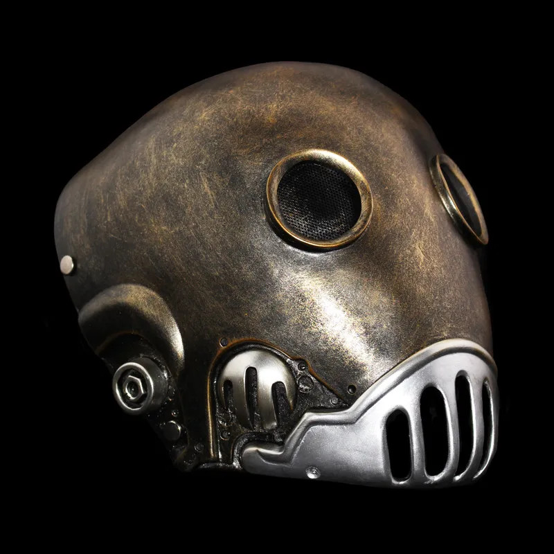 Vintage Steampunk Clockwork Man Hellboy Kroenen Resin Mask Cosplay Helmet Hallow