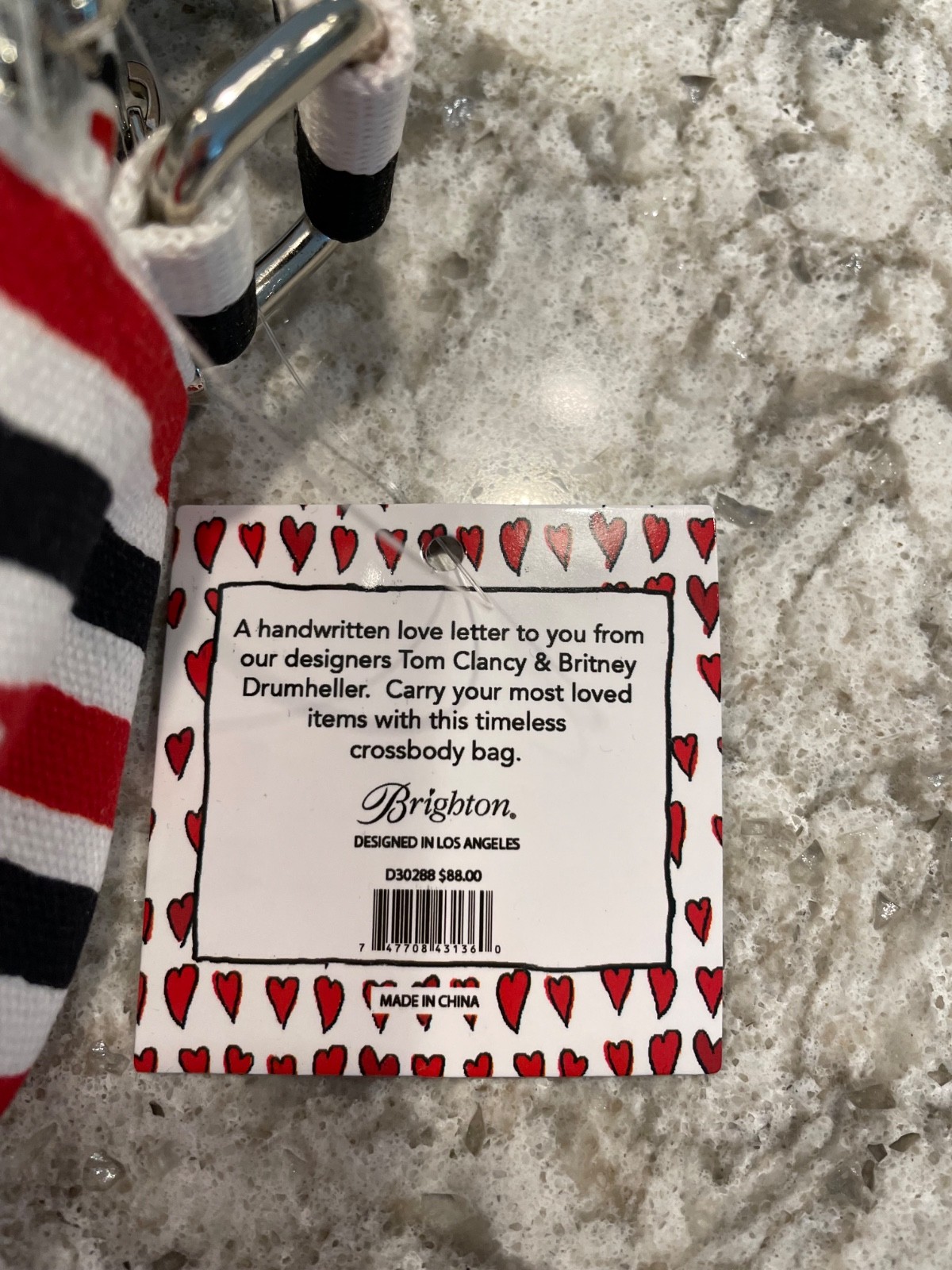 Brighton love scroll crossbody bag red, black and white new with tags