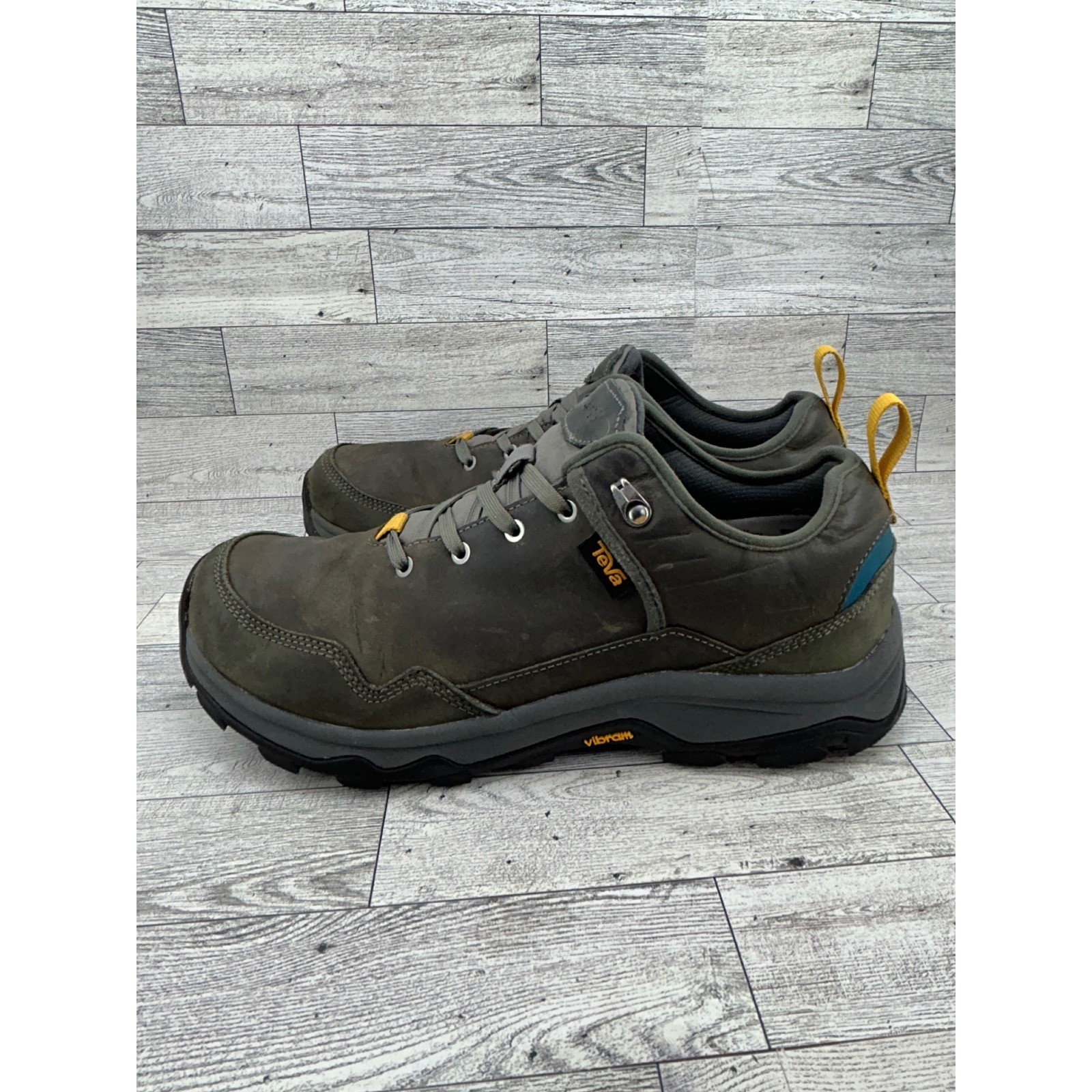 Teva Riva RP Men Waterproof Hiking Shoes Dark Olive Vibram 1123771 Size 10.5
