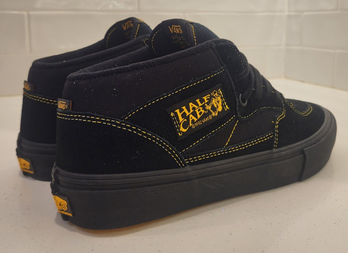Vans Skate Half Cab Black Mustard Yellow Men’s size 9 Spitfire BAKER Anti Hero