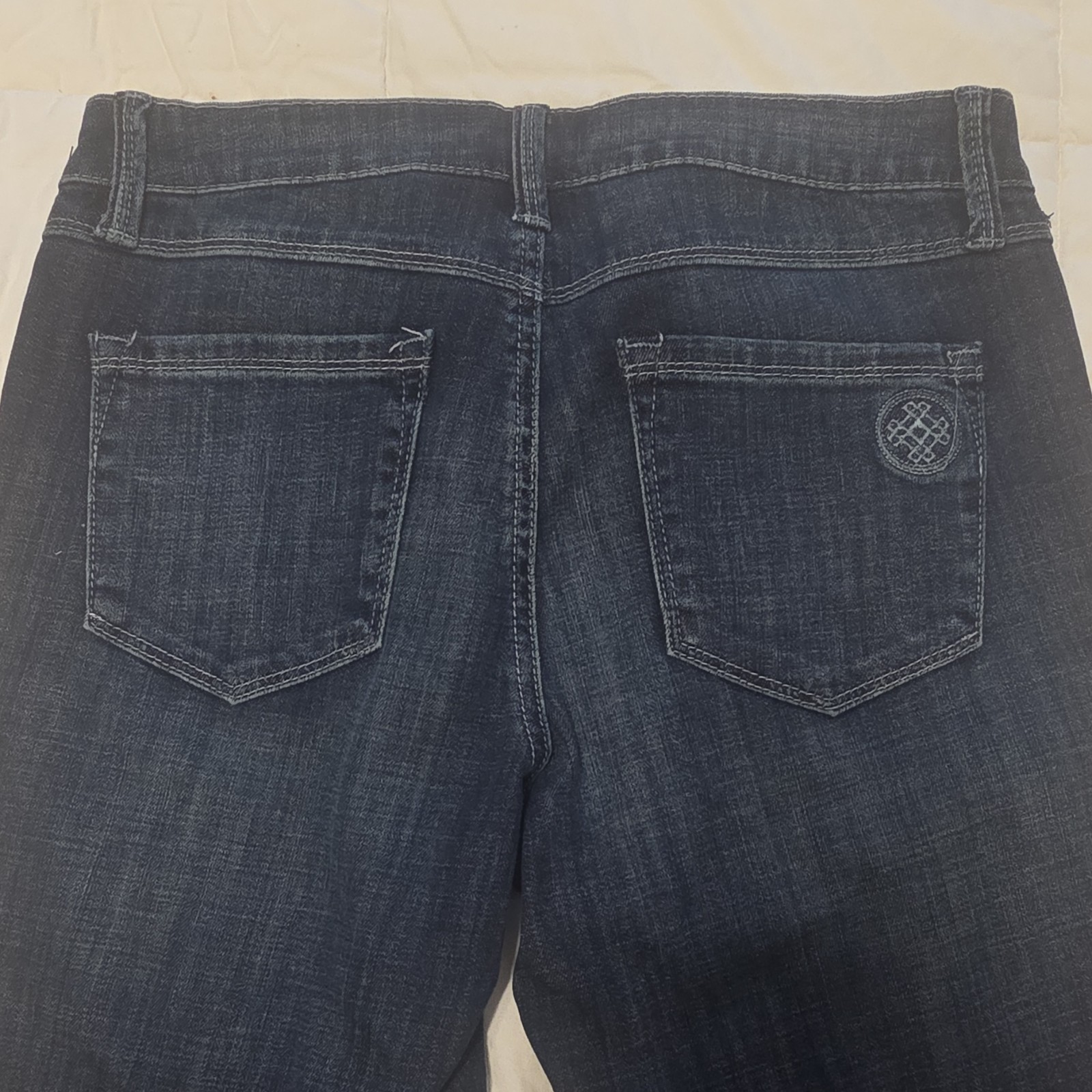 Laurie Felt Women’s Dark Wash Blue Denim Jeans Embellished Stripe Size 8