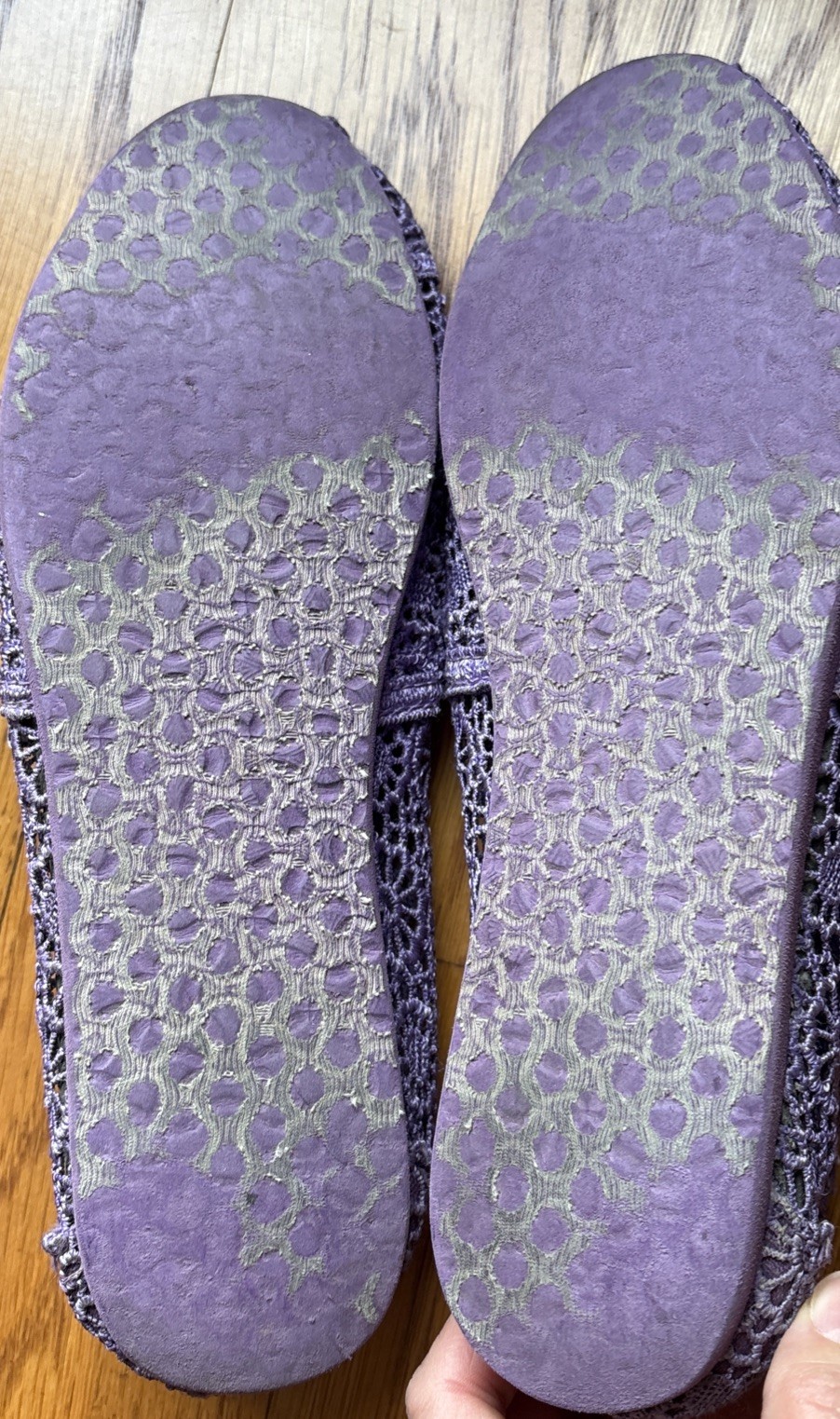 TOMS Womens Alpargata Purple Floral Crochet Lace Slip On Flat Shoes Size 7.5