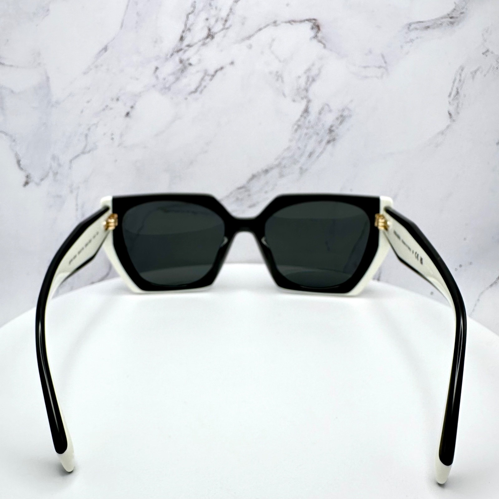 PRADA Sunglasses PR15WS 09Q5S0 Black White Symbole Gold Women’s New