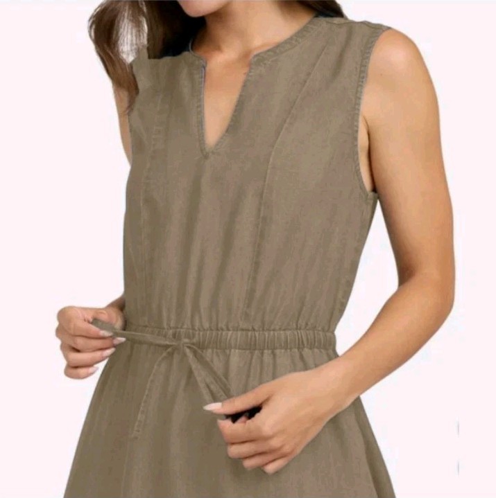 LANDS’ END LYOCELL TIERED LADIES MIDI DRESS.
