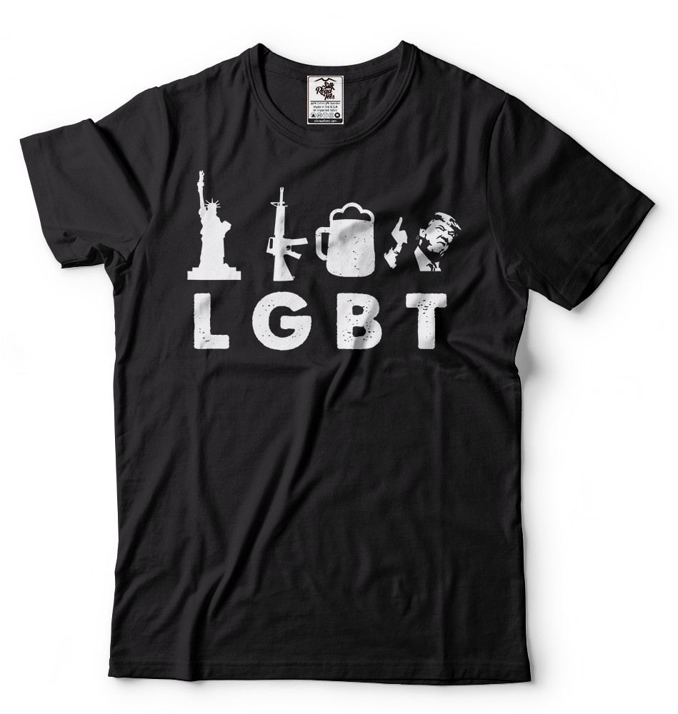 Donald Trump Support Liberty Guns Beer Trump Support Funny Parody LGBT T-shirts