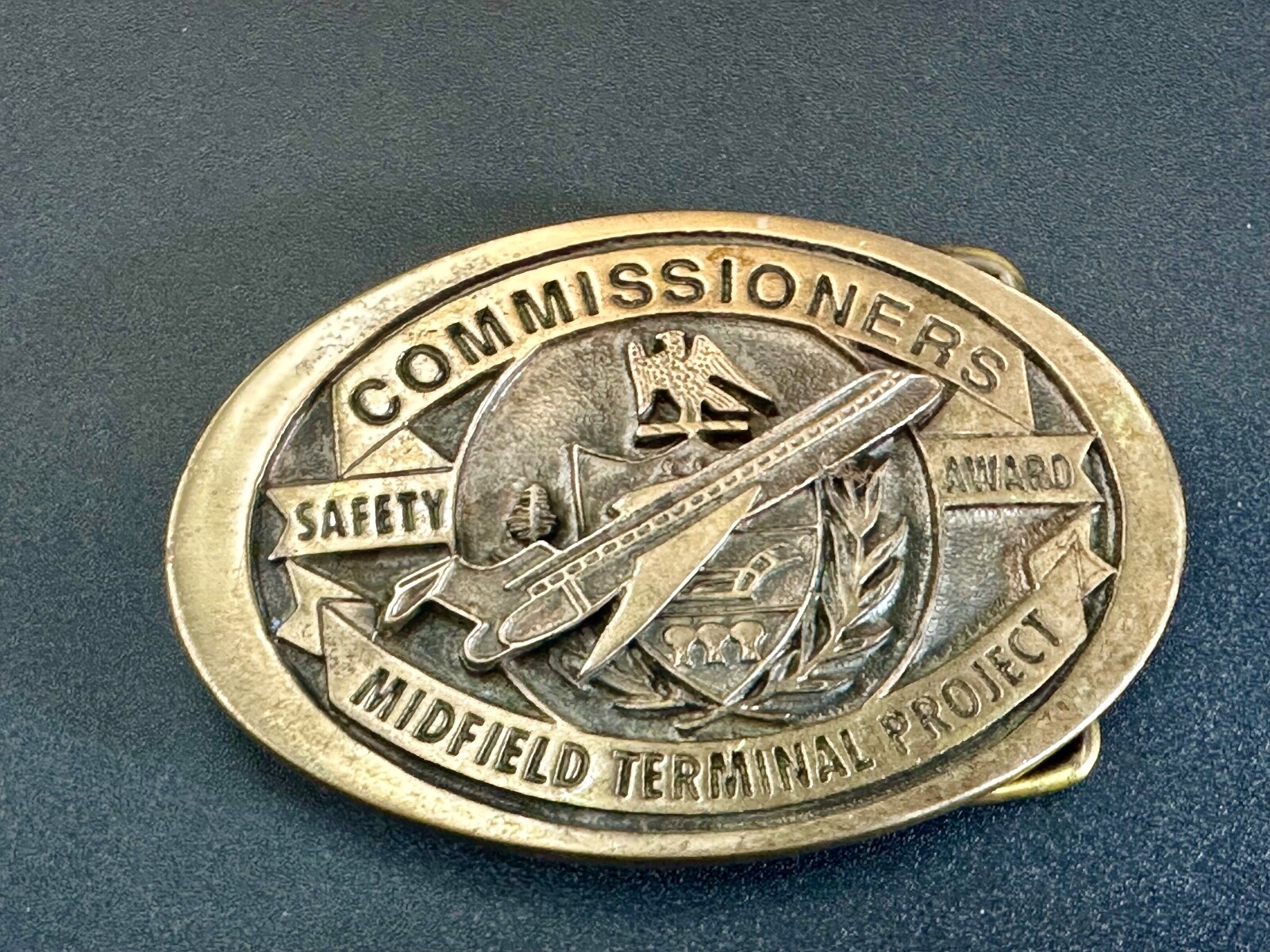 Midfield Terminal Project Pittsburgh PA Commissioners Safety Award belt buckle