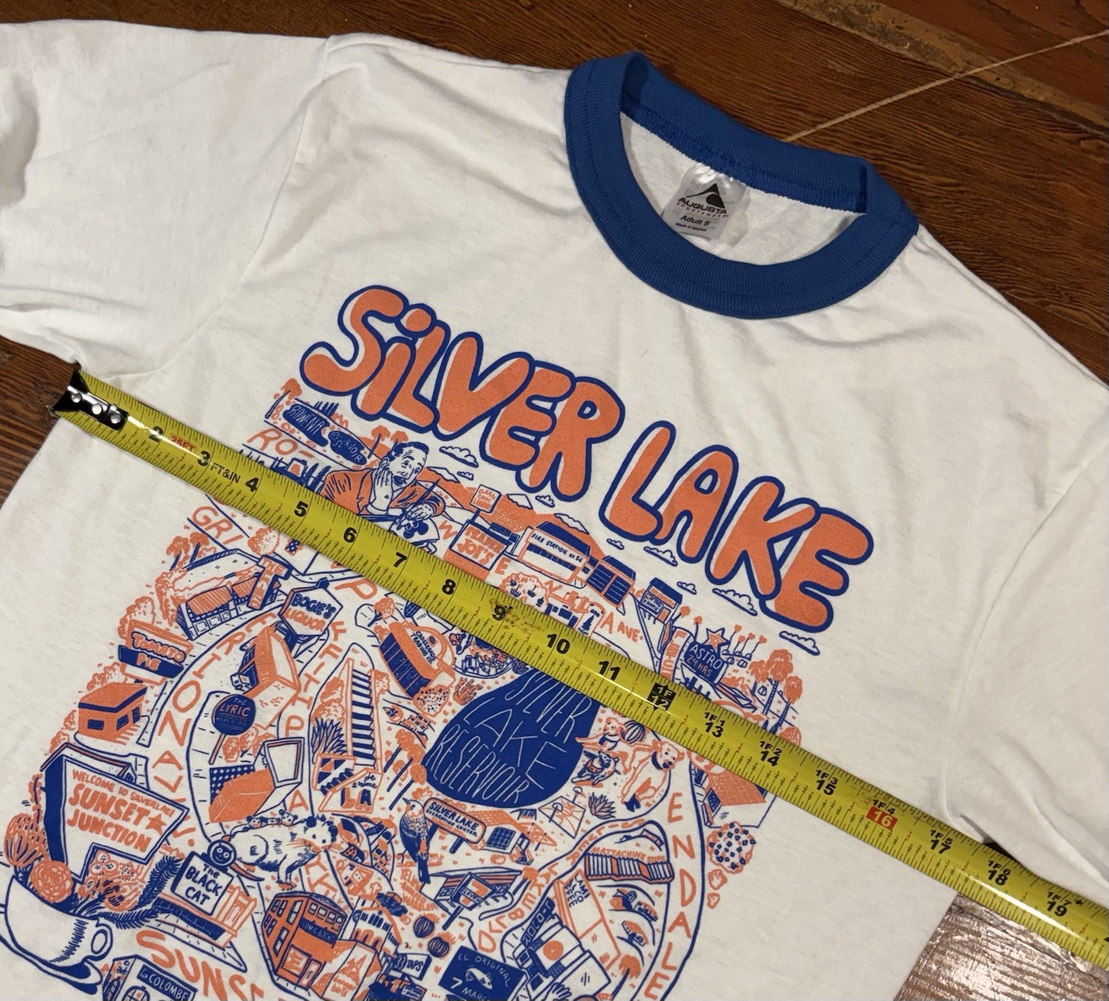 Silver Lake Ringer T Shirt Size S
