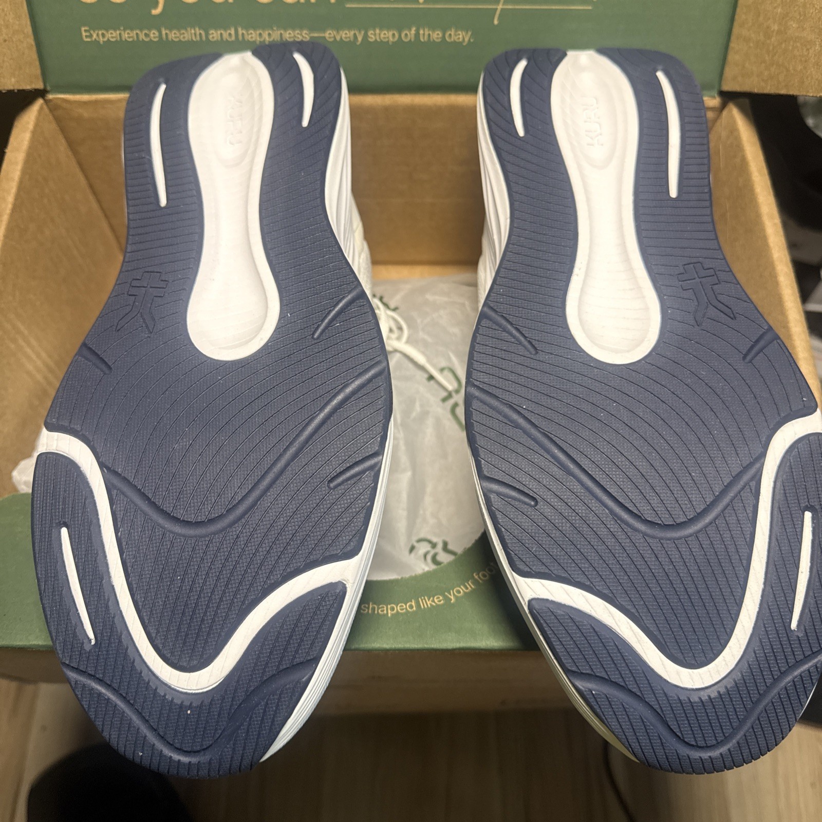 Kuru Atom 2 Men’s Size 12 Medium Bright White Indigo Blue Sneakers Shoes
