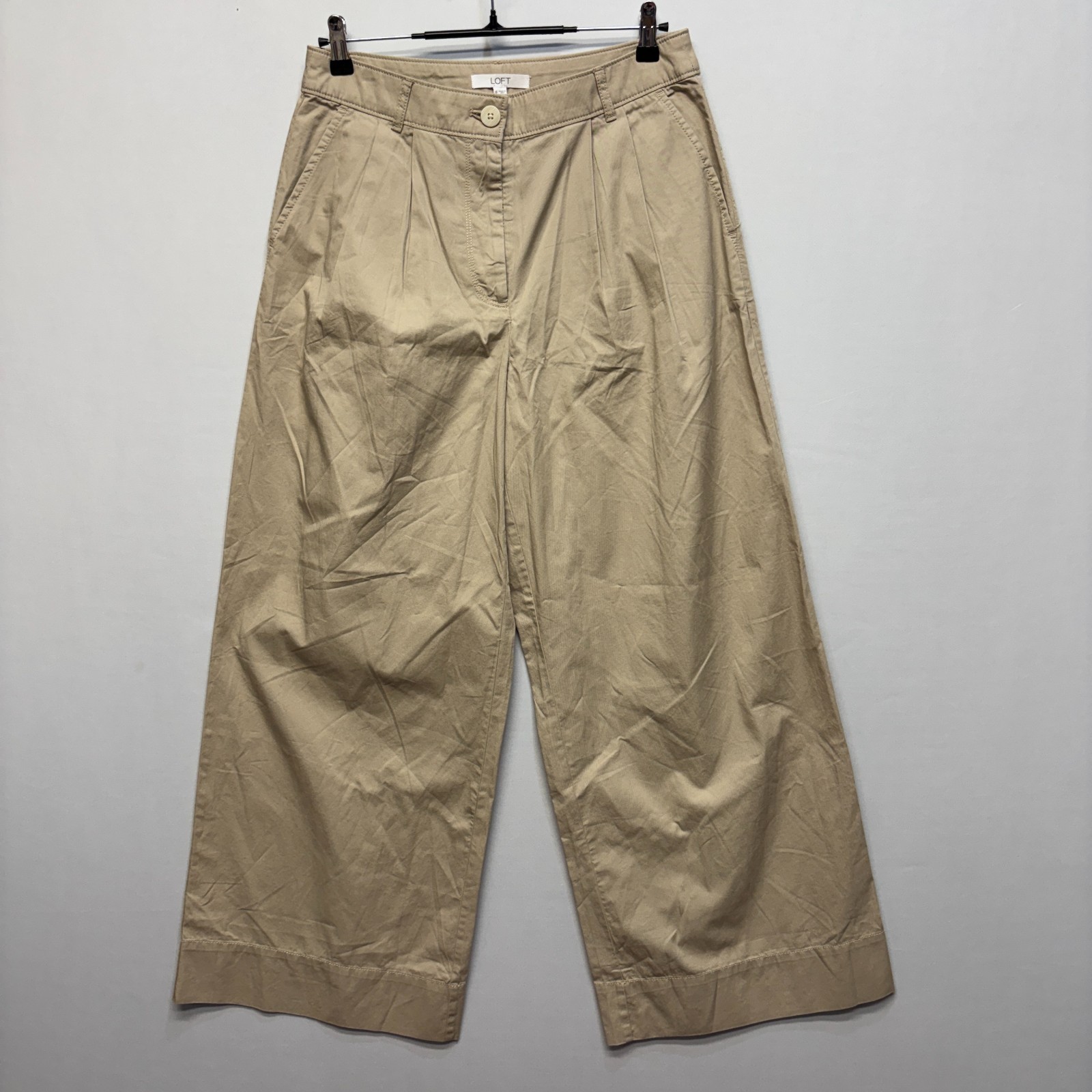 NWT Ann Taylor LOFT Pleated Wide Leg Pants Trouser Size 6 Beige SP24 D077 -27