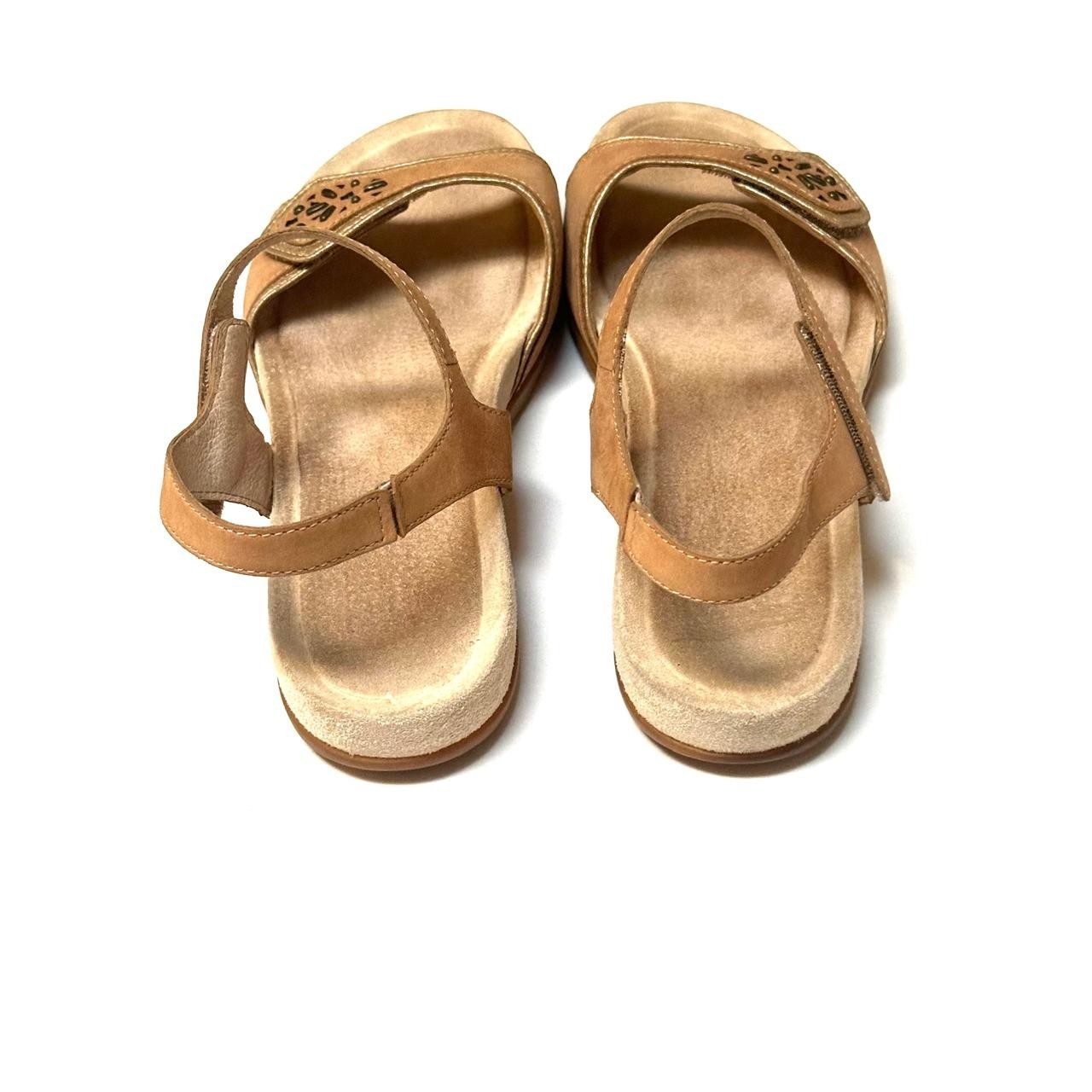 DANSKO Women’s Leather Slingback Comfort Sandals EU40 US9.5 Tan Laser Cut Detail