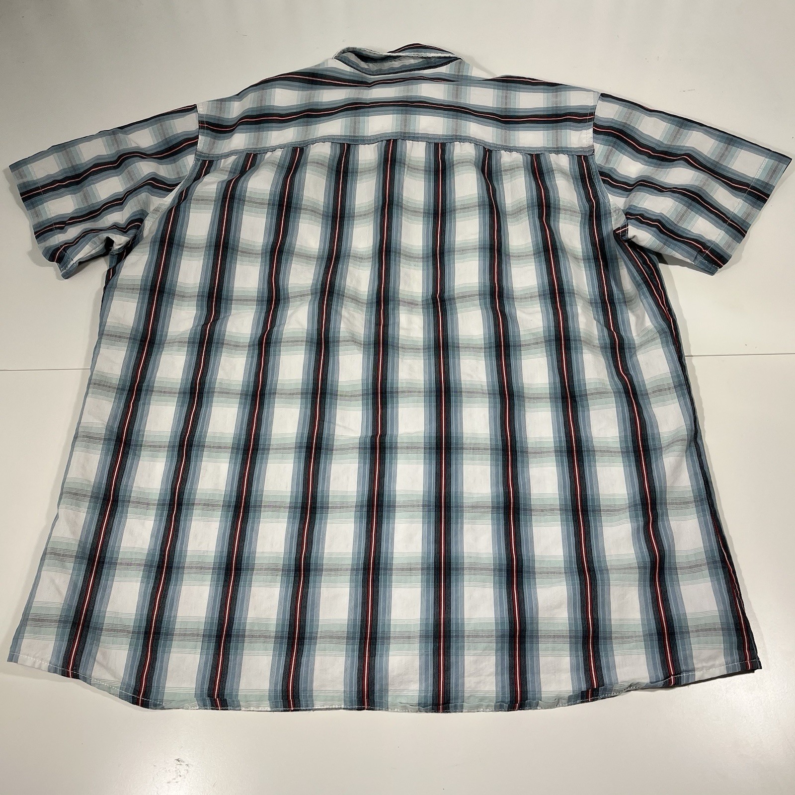 Kuhl Wildfire Shirt Mens Large Blue Plaid Short Sleeve Button Front Outdoor
