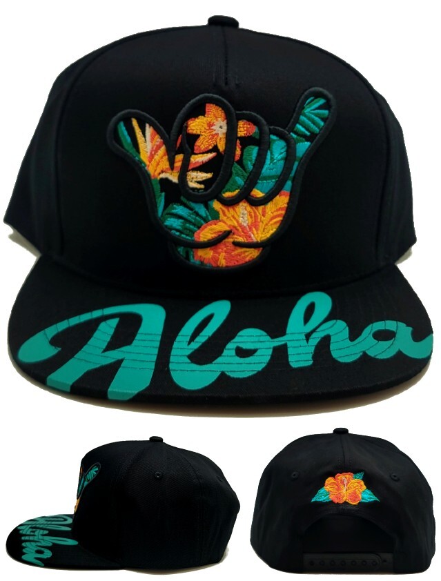 Hawaii New Top Level Aloha Floral Hang Loose Maui Black Era Snapback Hat Cap