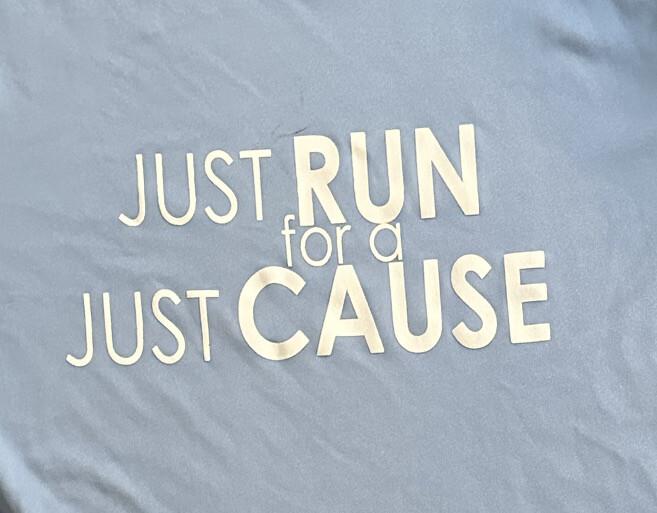 JUST RUN FOR A CAUSE HANES COOL DRY SZ M KINGSLAND BAPTIST CHURCH ACTIVITY PROMO