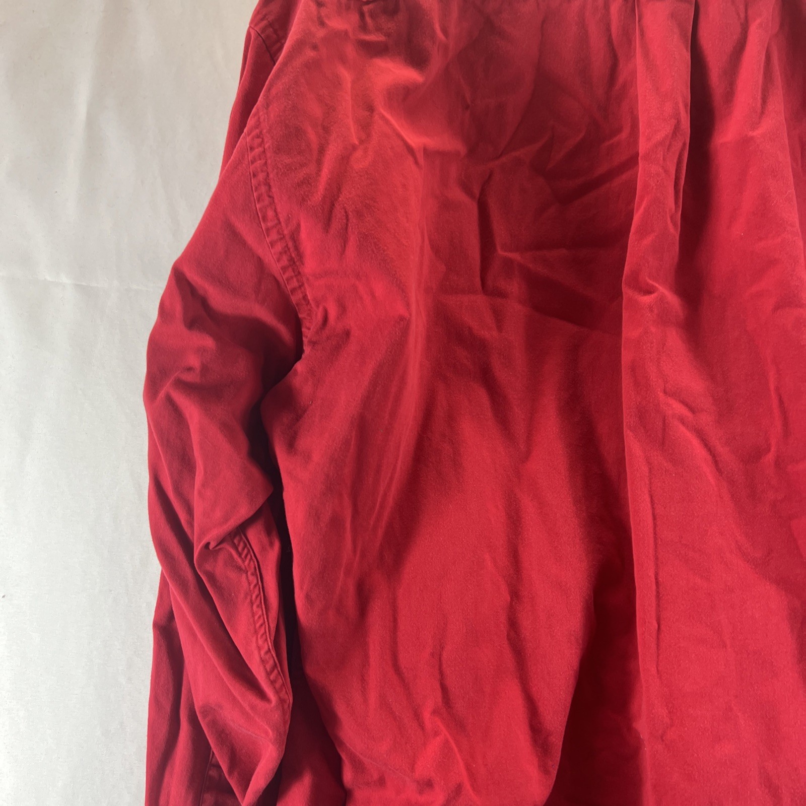 Norsport Red 100% Cotton Long Sleeve Button Down Collared Shirt Men’s Size L
